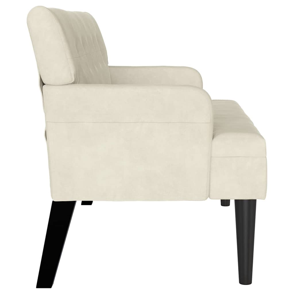 Chesterfield Bench Cream 112 x 65.5 x 75 cm Velvet