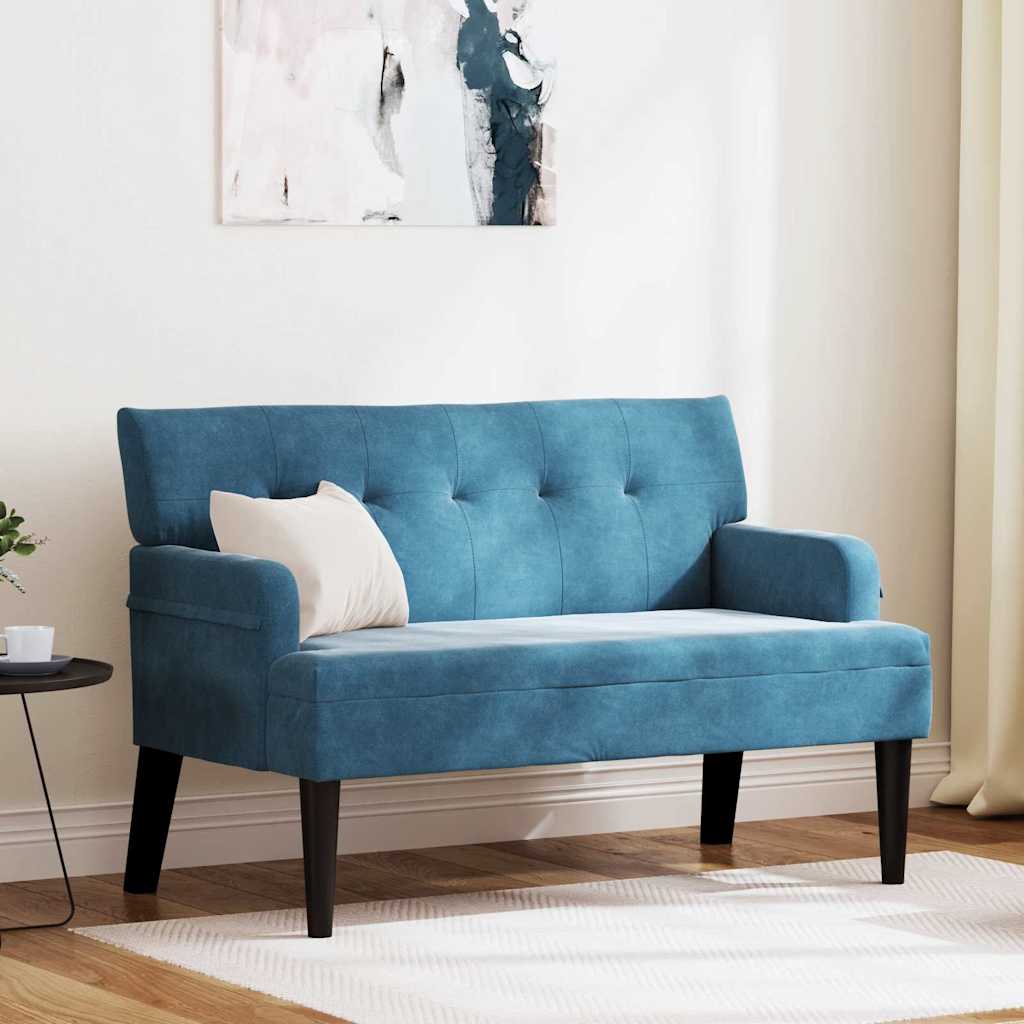 Česterfildo suolas Mėlyna 112 x 65.5 x 75 cm Aksomas