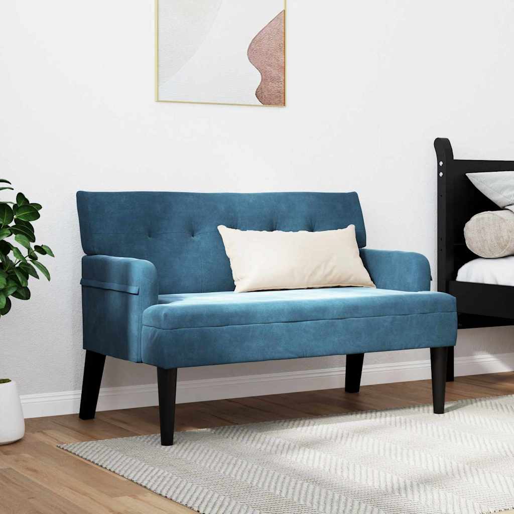 Česterfildo suolas Mėlyna 112 x 65.5 x 75 cm Aksomas