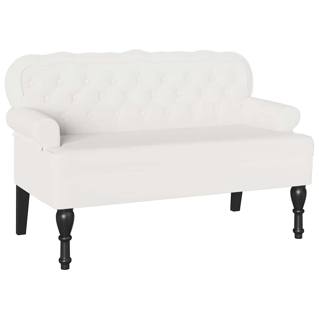 Chesterfield Bench White 119.5 x 64.5 x 75 cm Artificial Leather