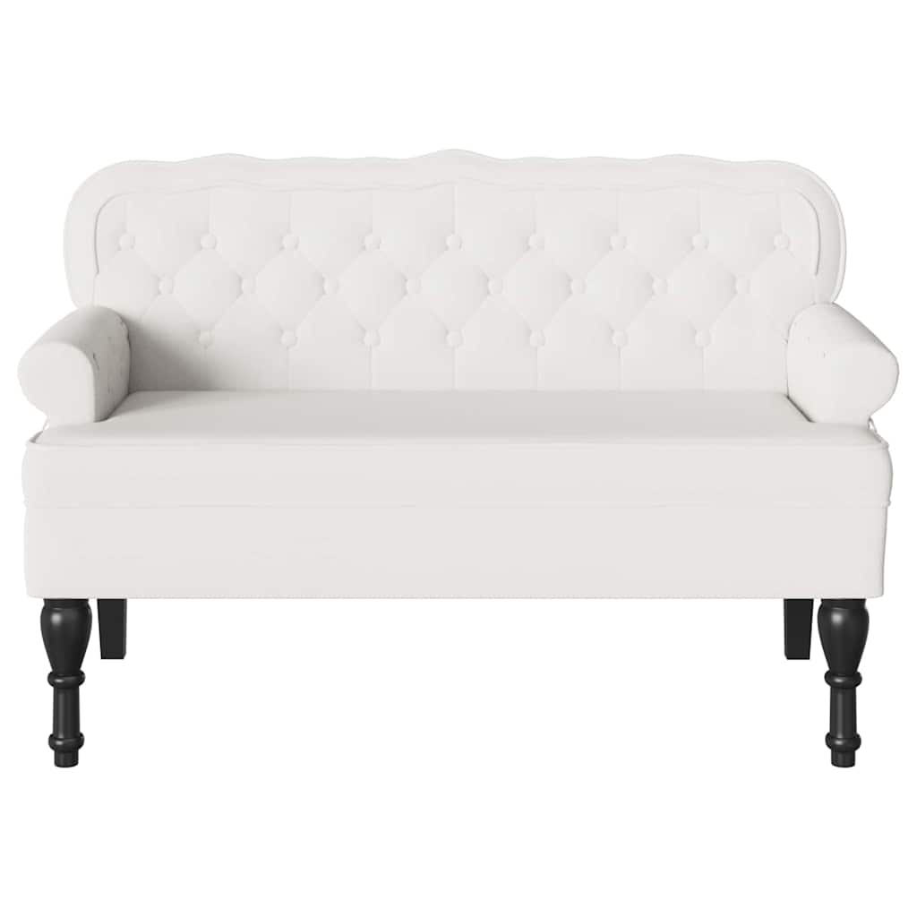 Chesterfield Bench White 119.5 x 64.5 x 75 cm Artificial Leather