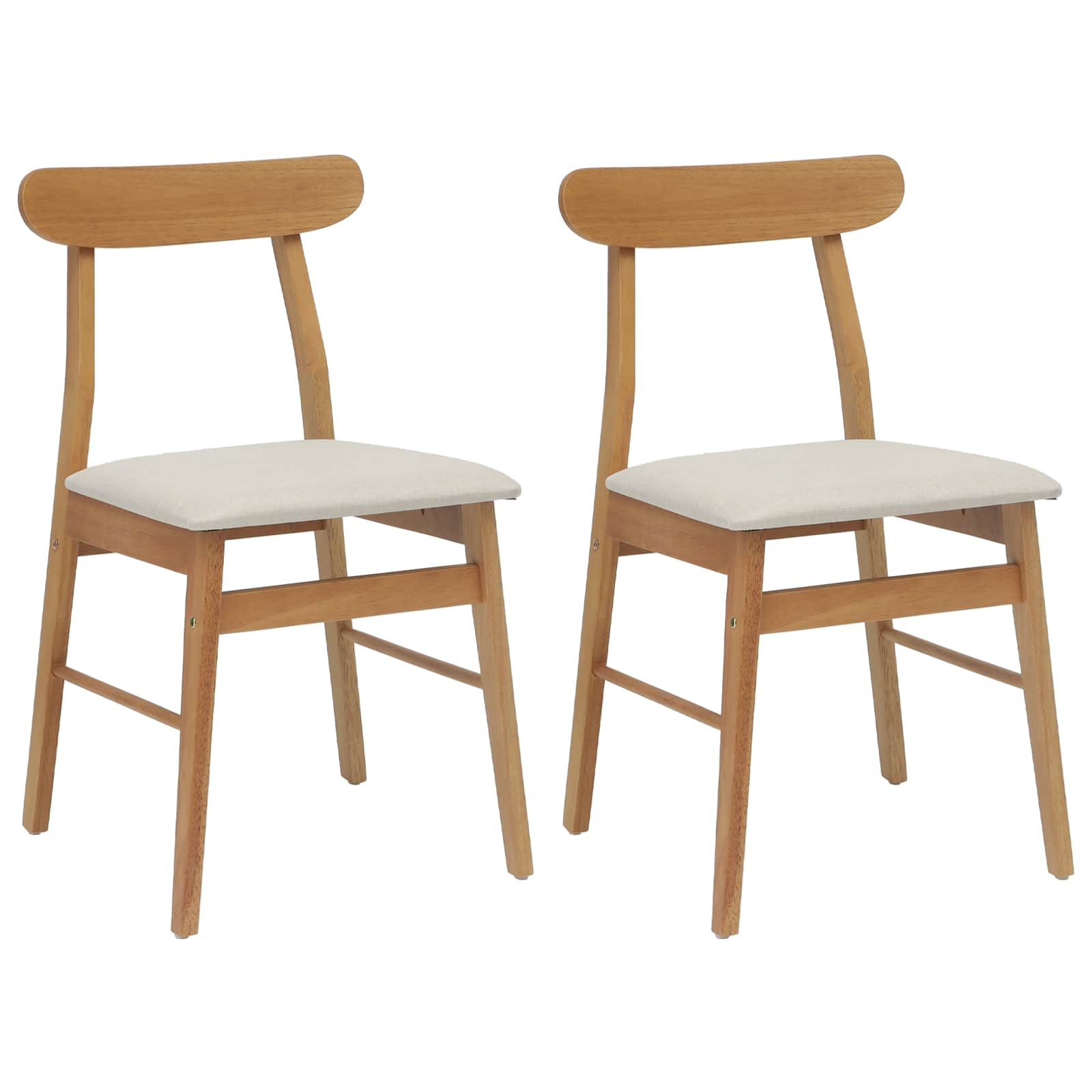 Valgomasis krėslas 2 pcs Natūralus ir šviesus