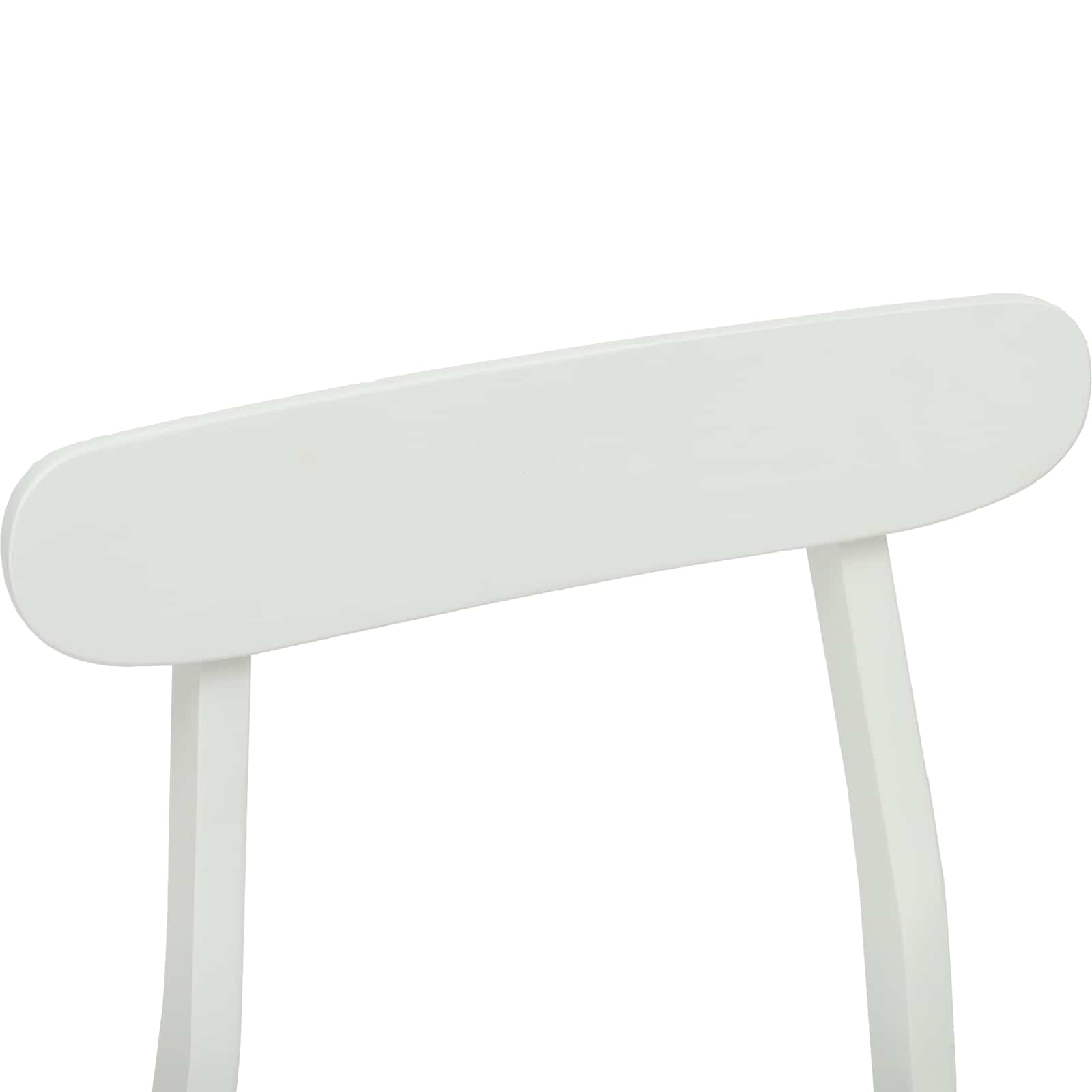 Dining Chair 2 pcs White Solid rubberwood
