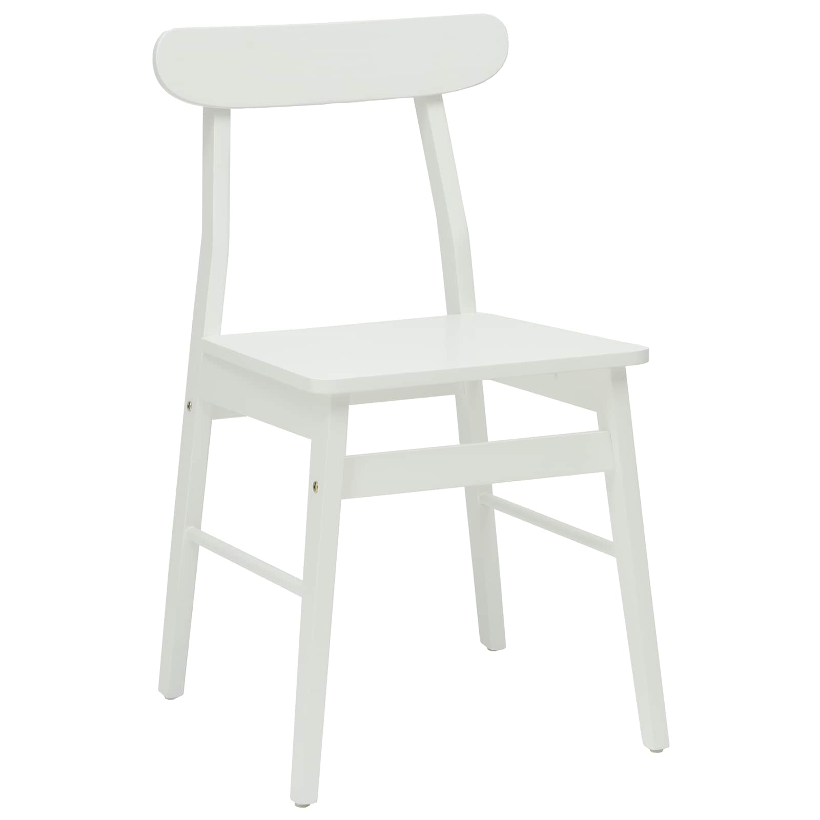 Dining Chair 2 pcs White Solid rubberwood