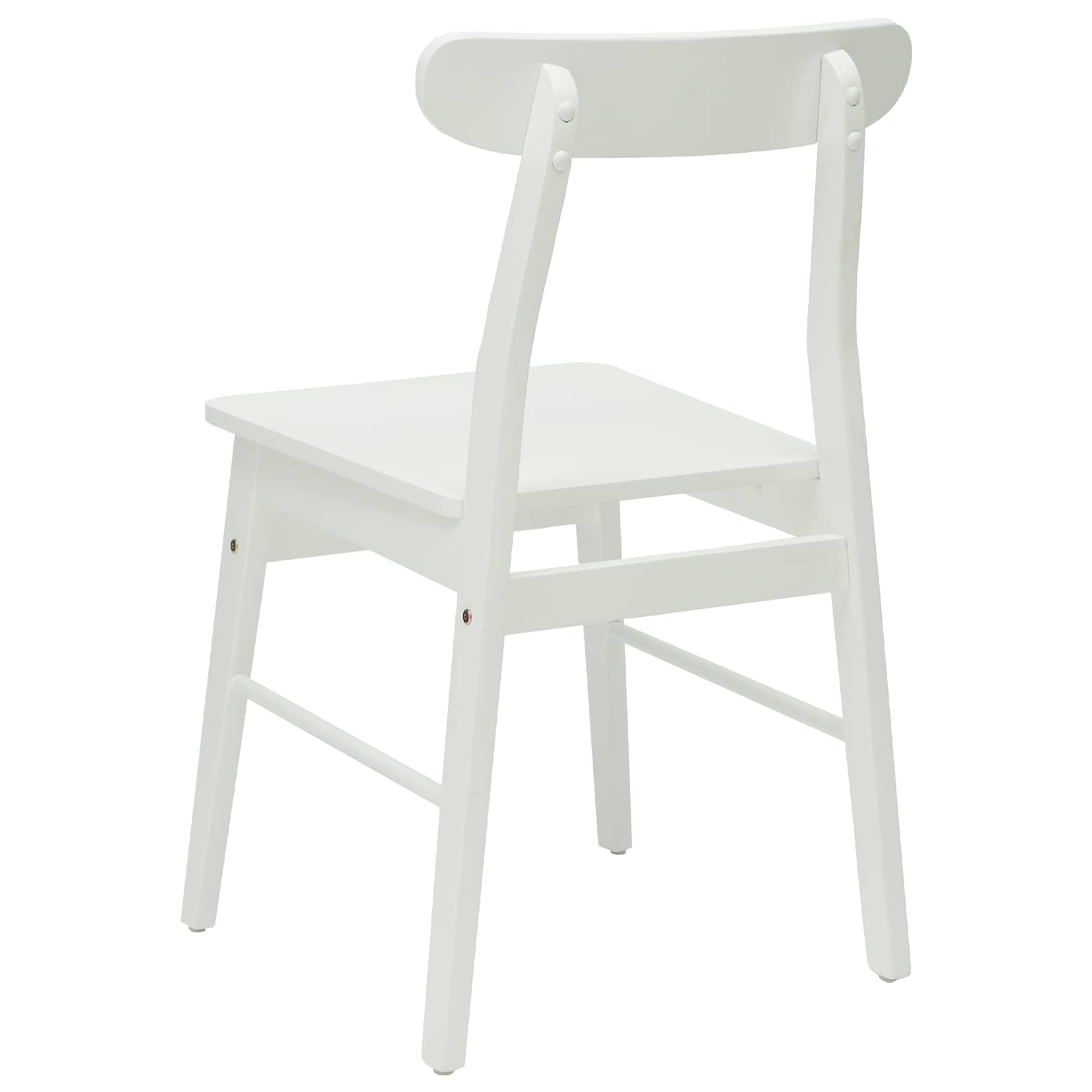 Dining Chair 2 pcs White Solid rubberwood