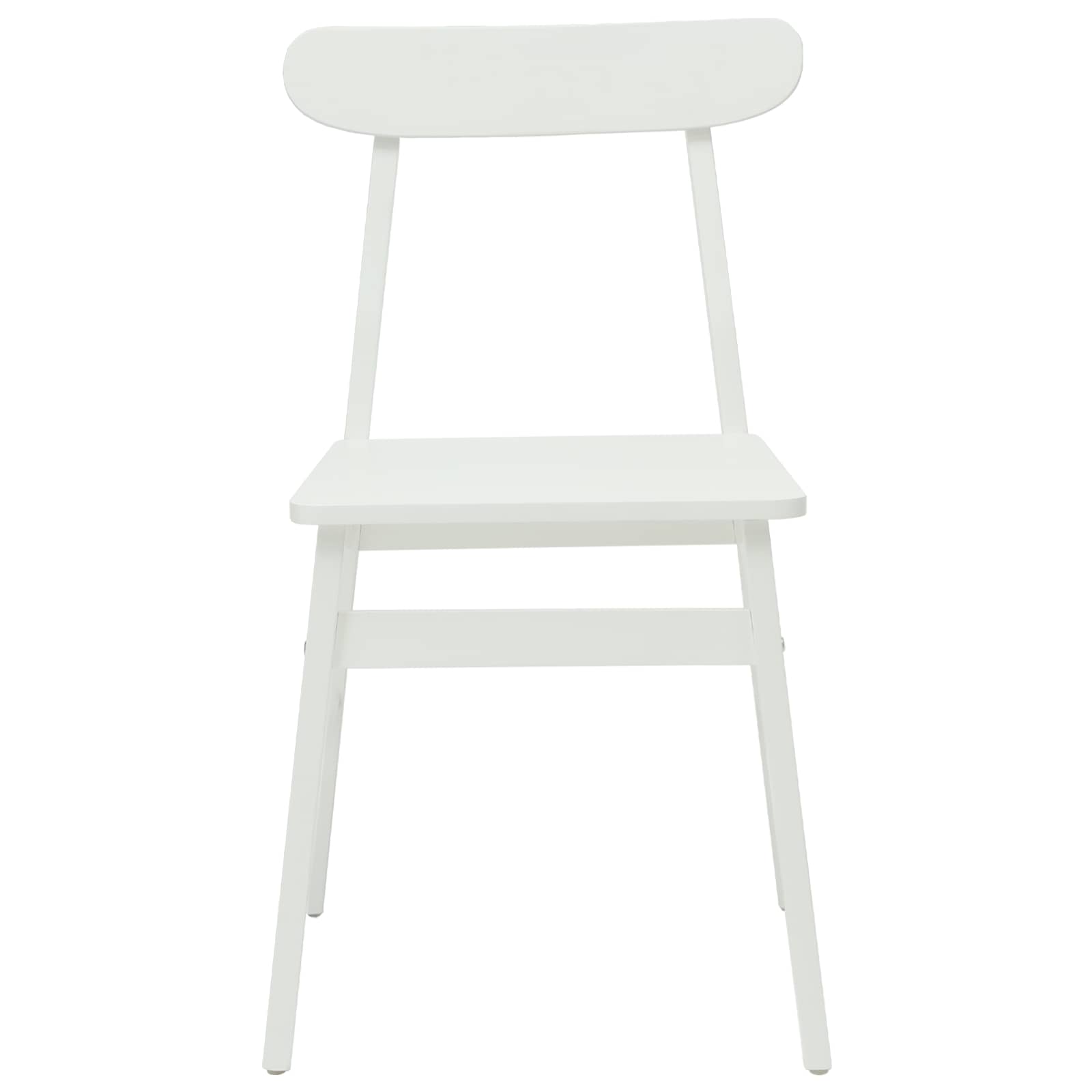 Dining Chair 2 pcs White Solid rubberwood