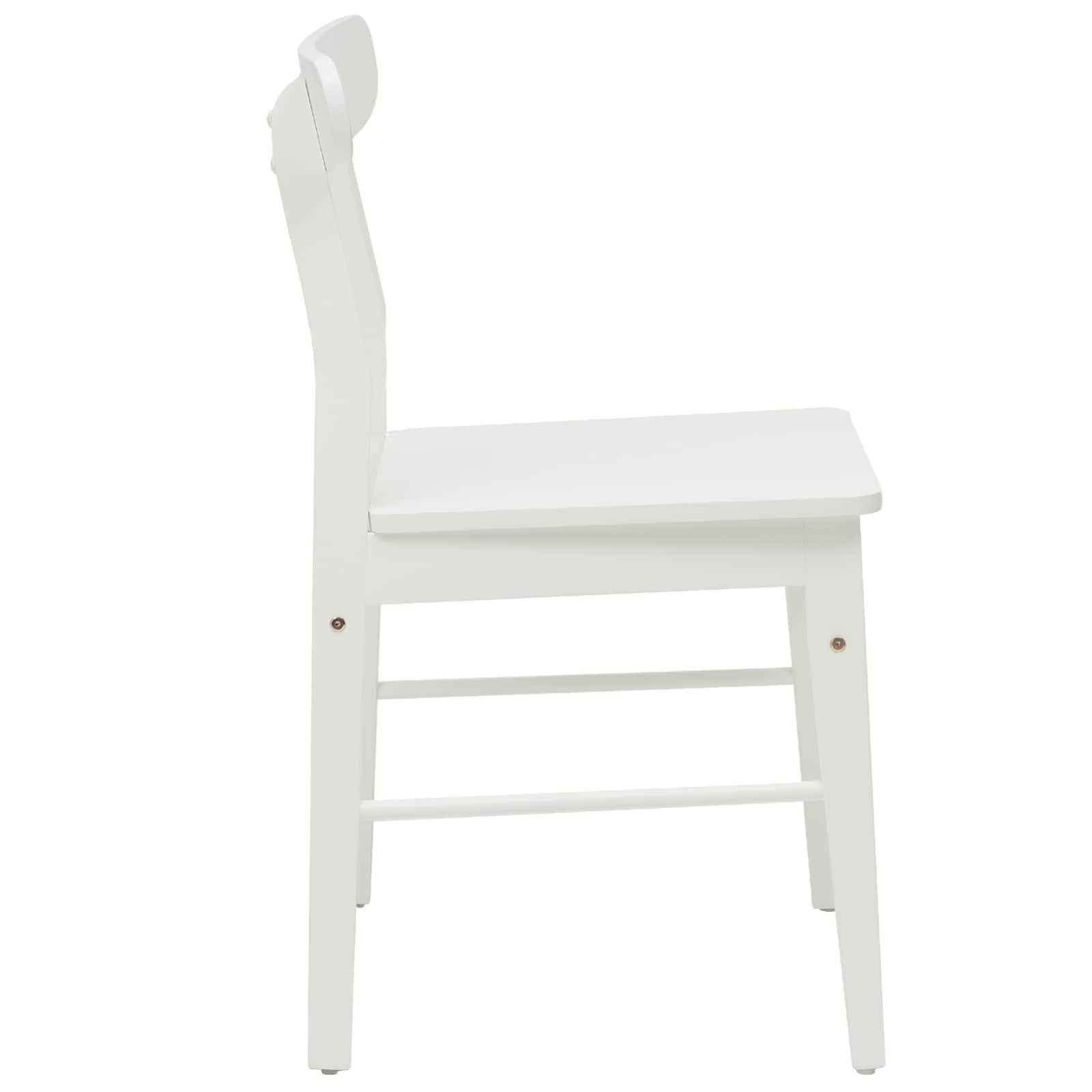 Dining Chair 2 pcs White Solid rubberwood