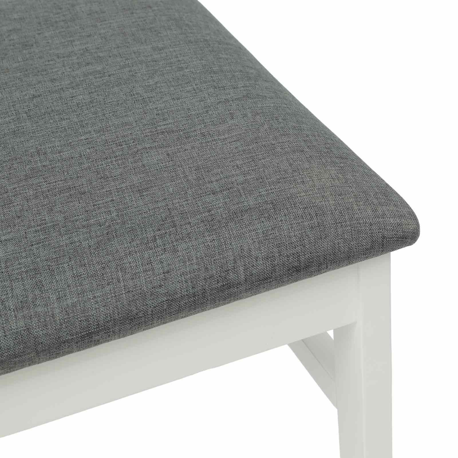 Dining chair 2 pcs White and gray Solid wood