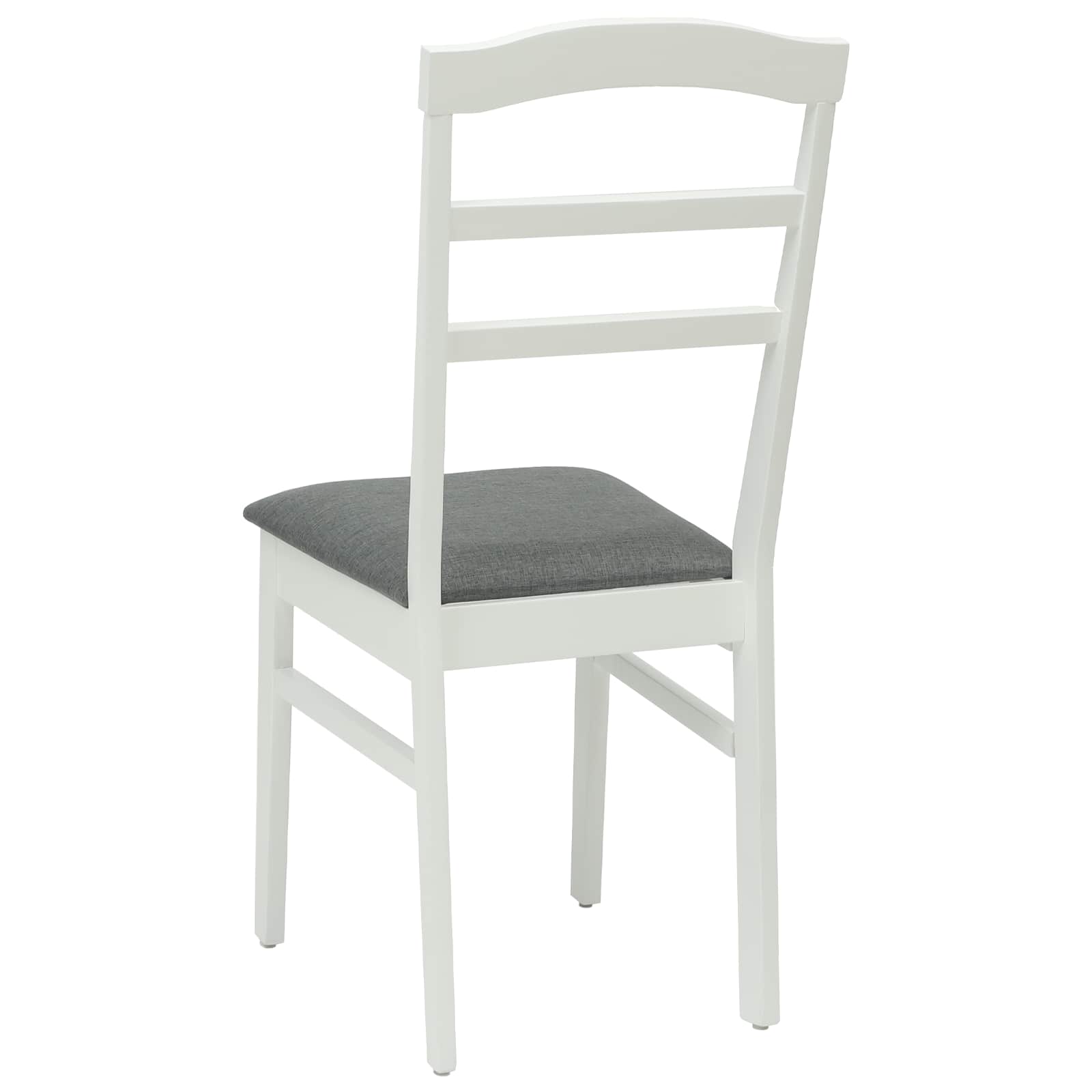 Dining chair 2 pcs White and gray Solid wood