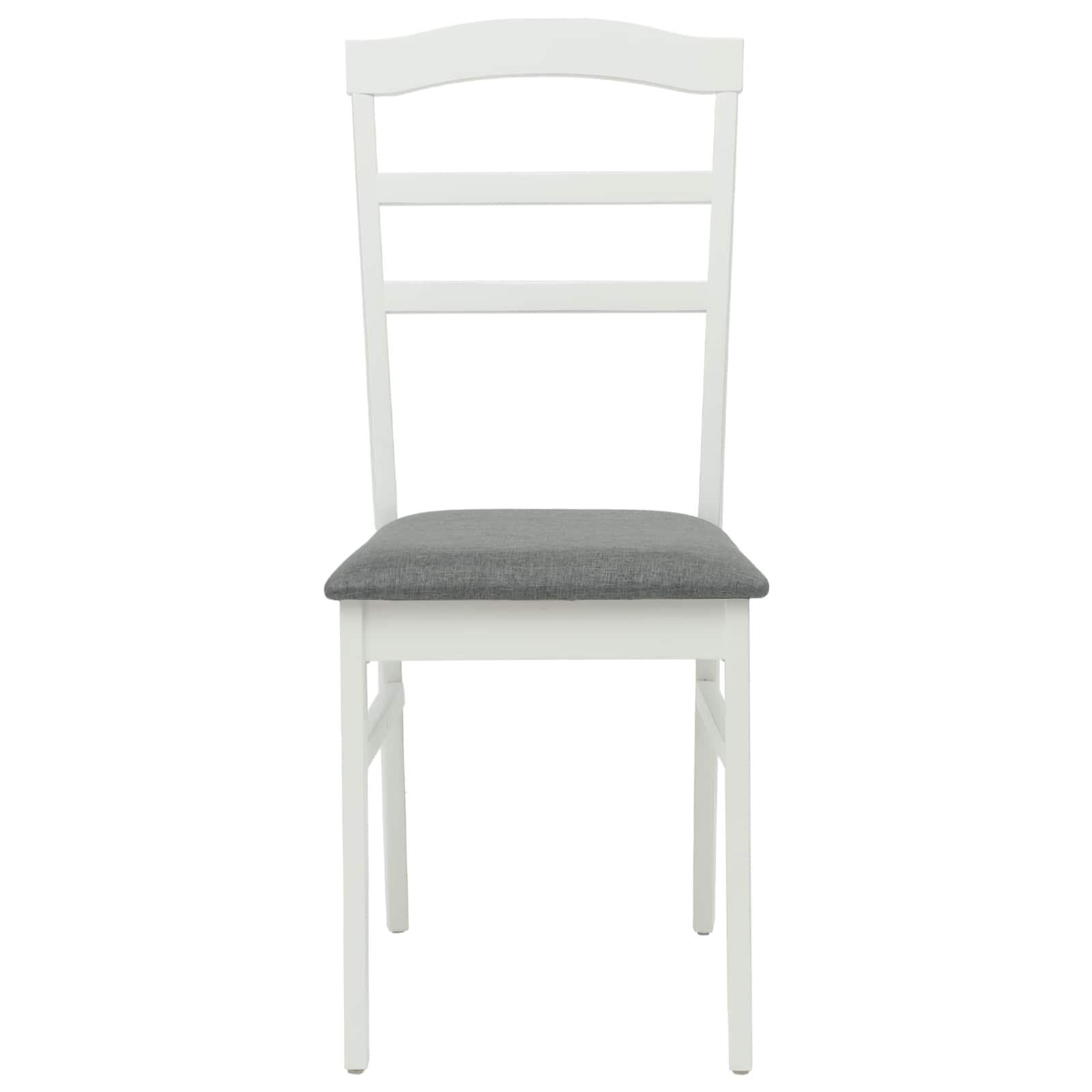 Dining chair 2 pcs White and gray Solid wood