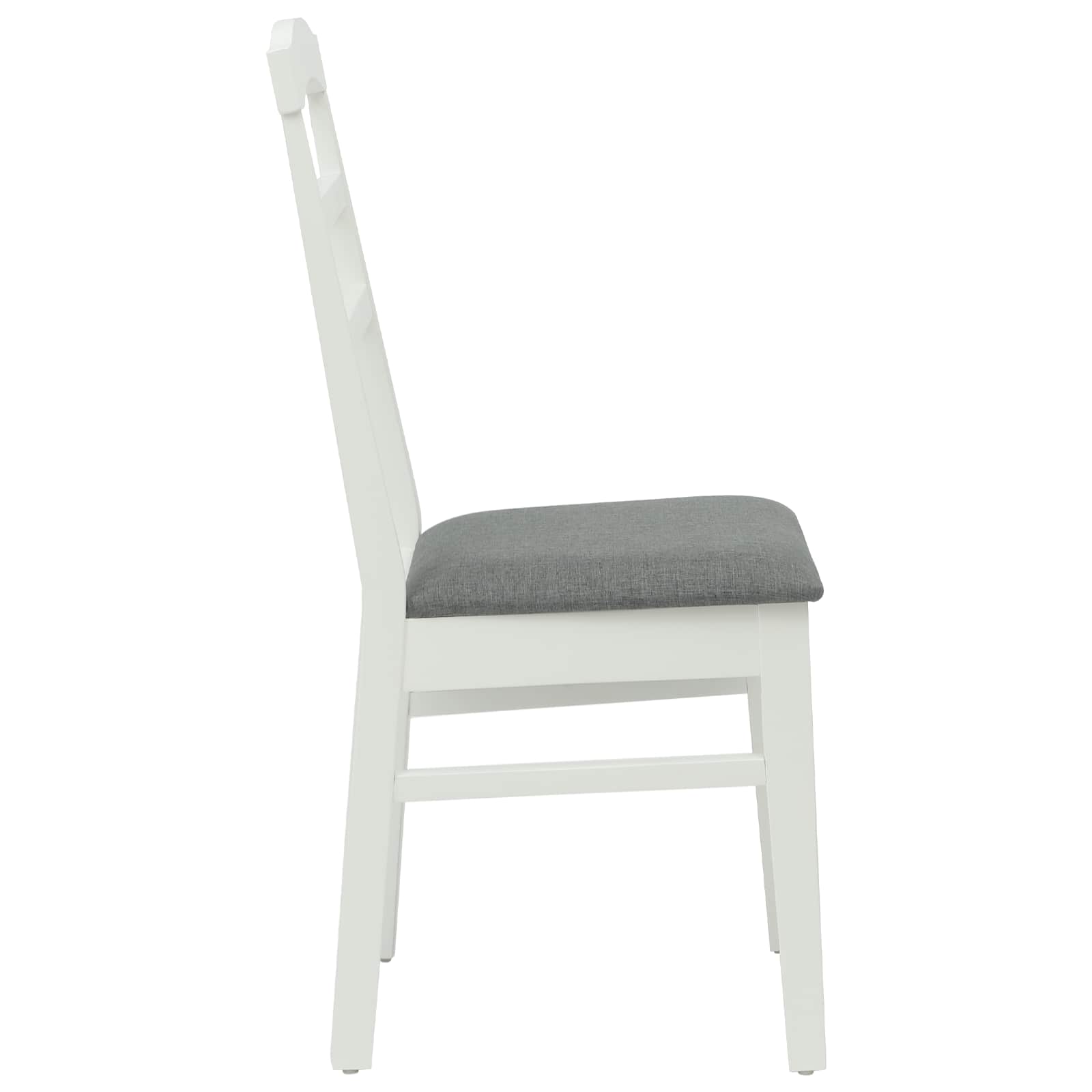 Dining chair 2 pcs White and gray Solid wood