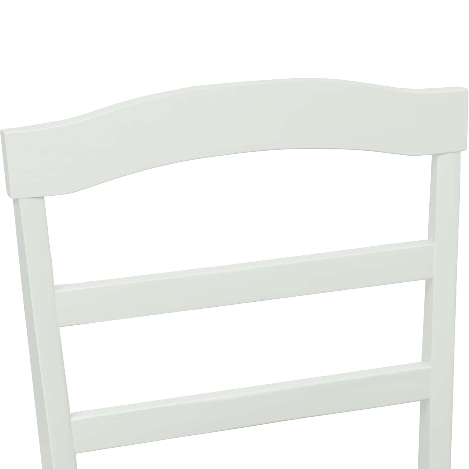 Dining Chair 2 pcs White and Natural Solid Wood