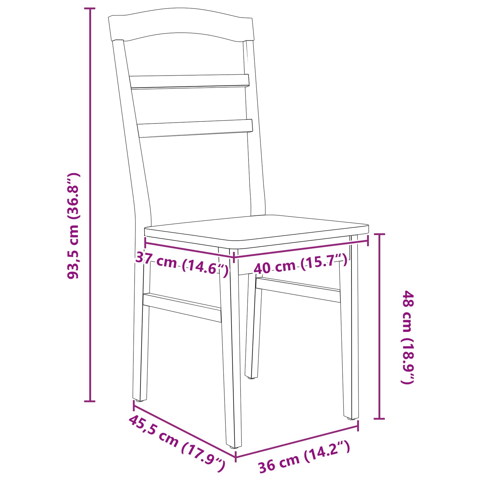 Dining Chair 2 pcs White and Natural Solid Wood