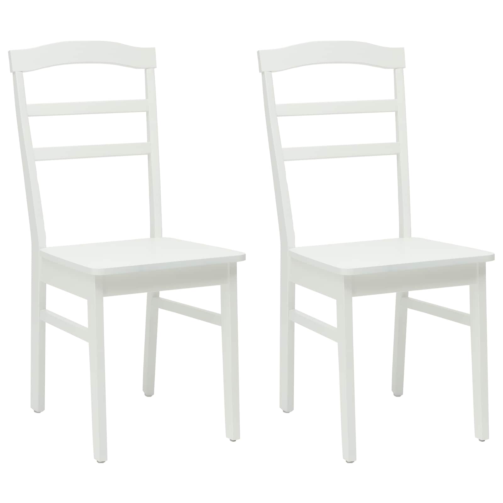 Valgomasis krėslas 2 pcs Balta Kietas gumos medis