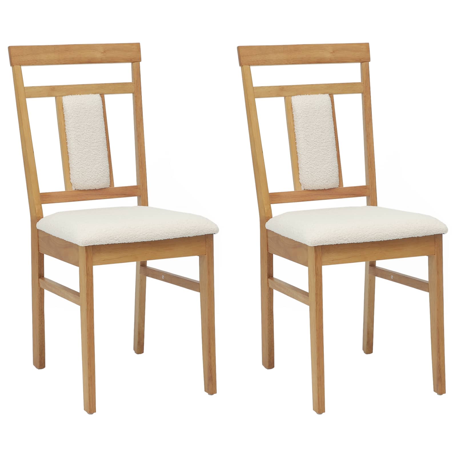 Valgomasis krėslas 2 pcs Natūralus ir šviesus Kietas medis