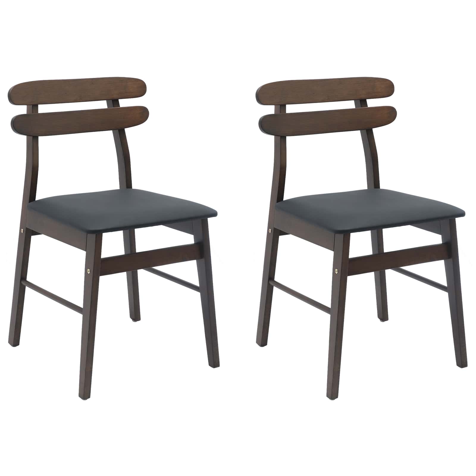 Valgomasis krėslas 2 pcs Šviesiai rudas ir juodas Kietas medis