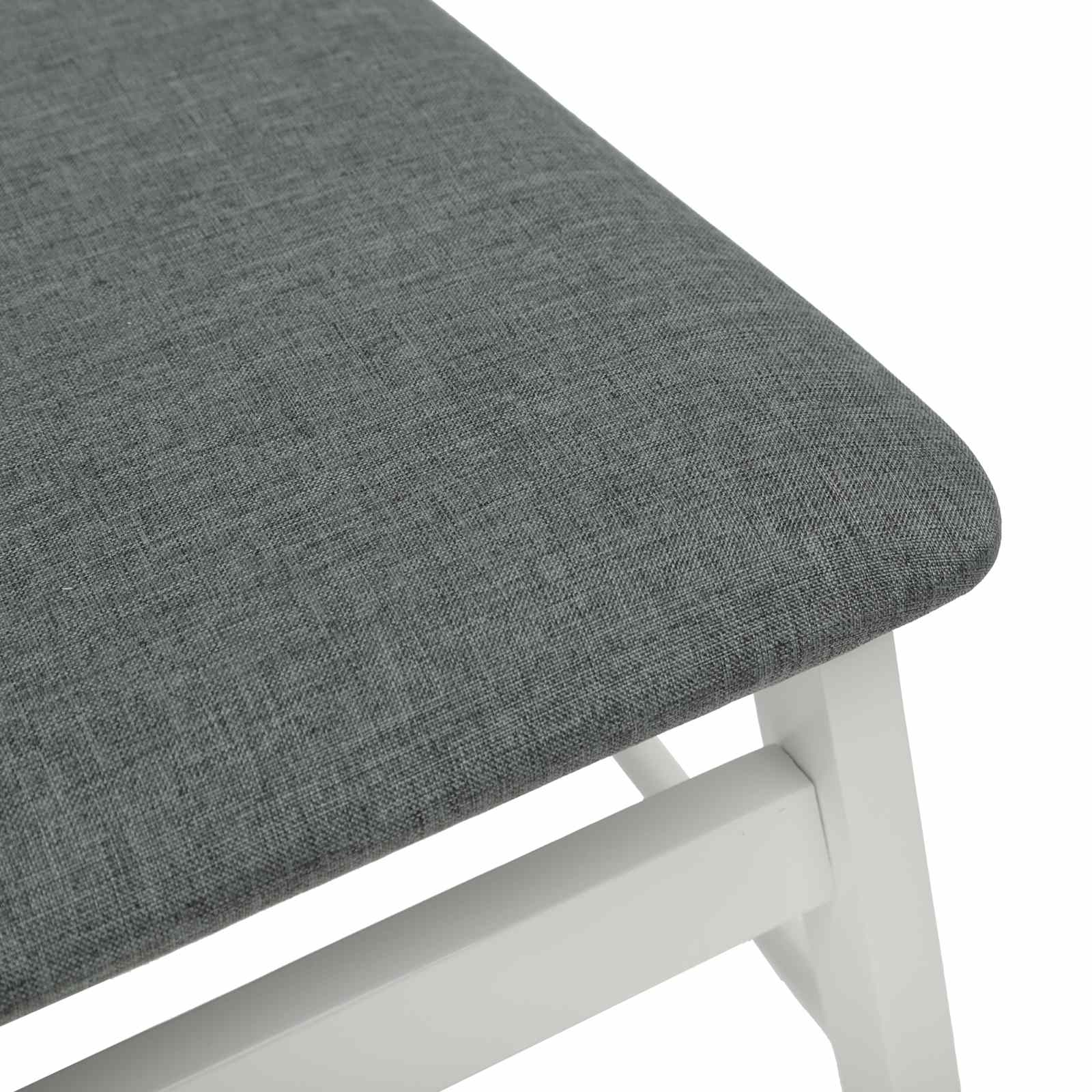 Dining chairs 2 pcs White and grey Solid rubberwood