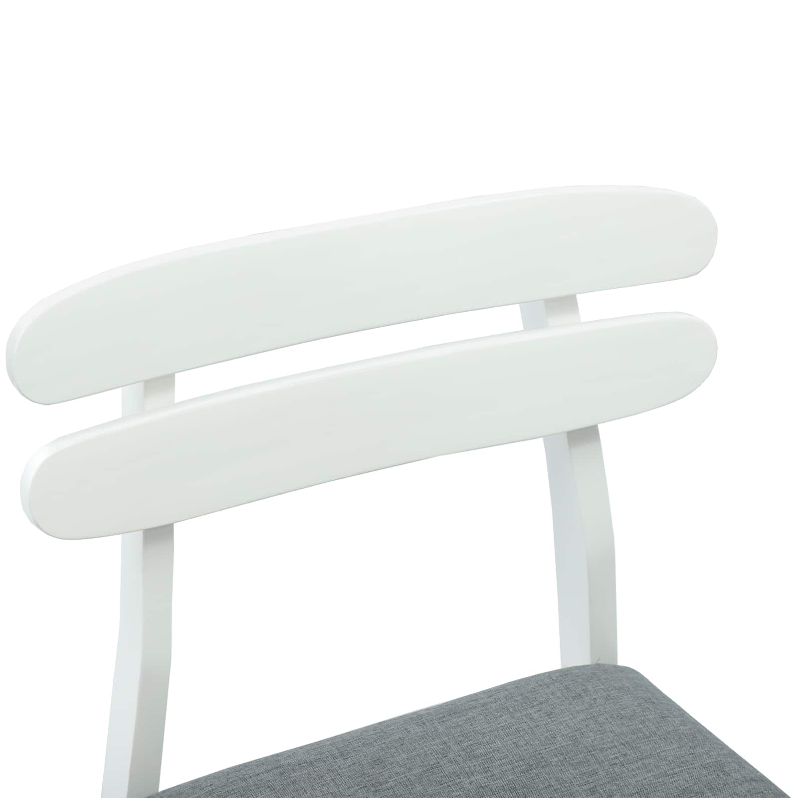 Dining chairs 2 pcs White and grey Solid rubberwood