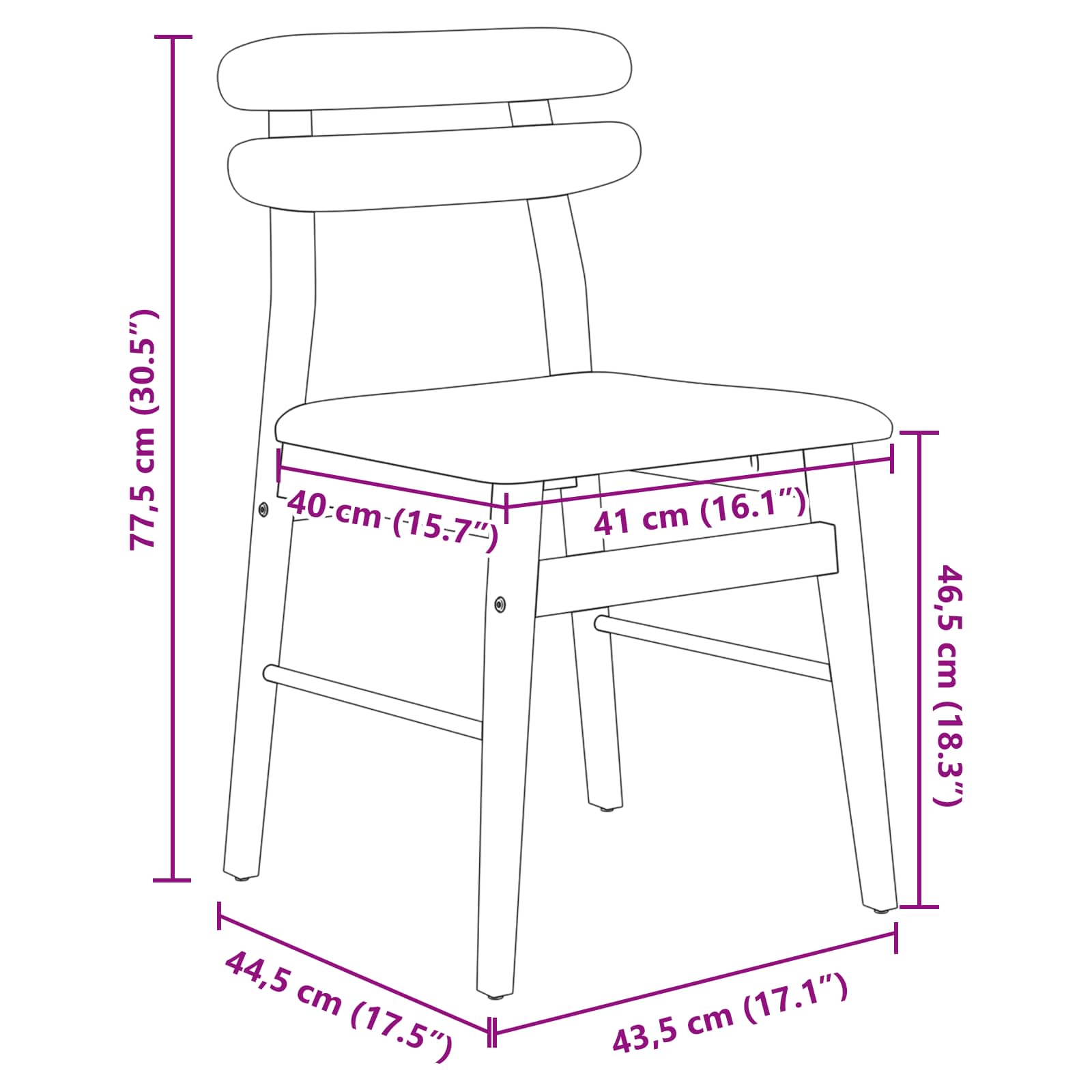 Dining chairs 2 pcs White and grey Solid rubberwood