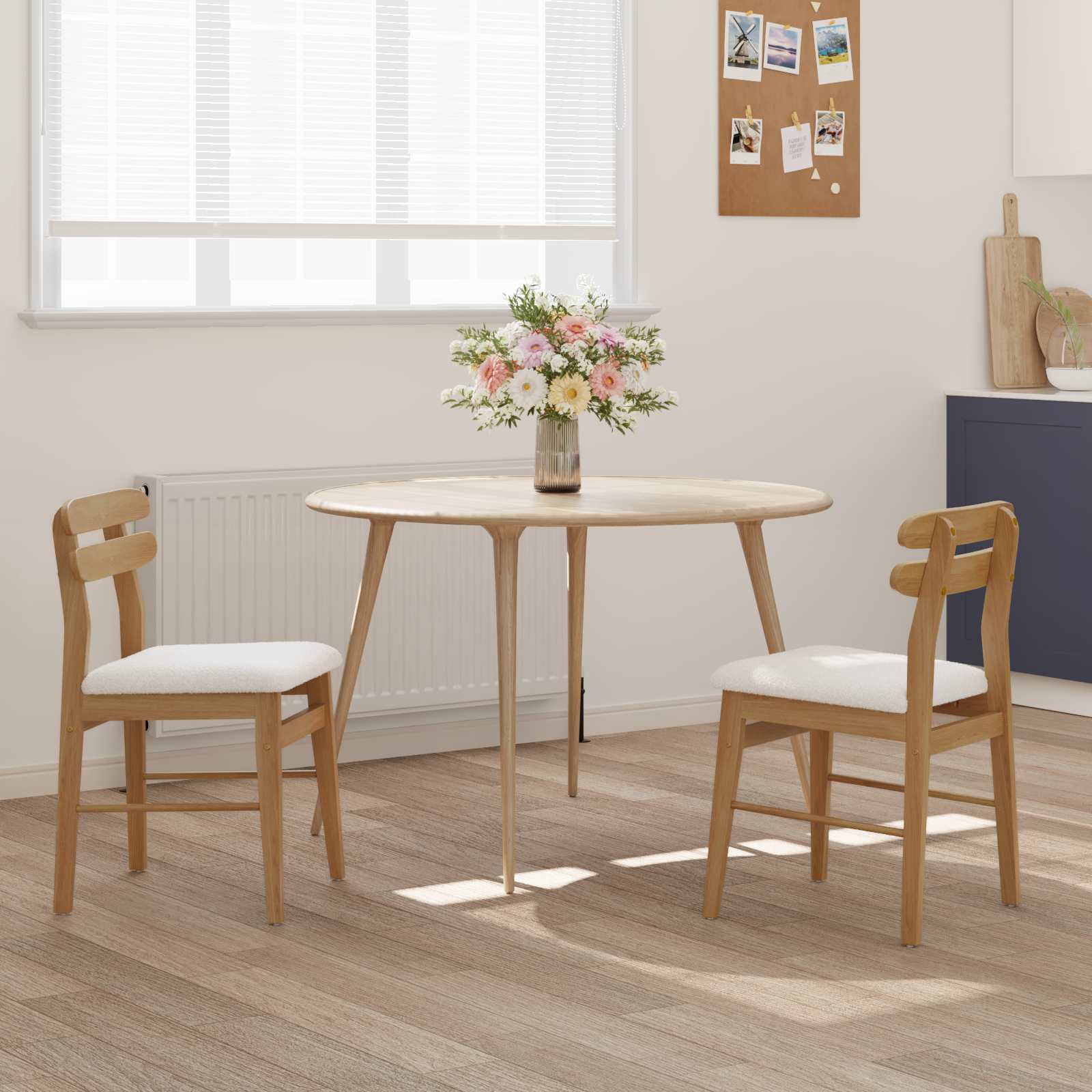 Dining chair 2 pcs Natural and light