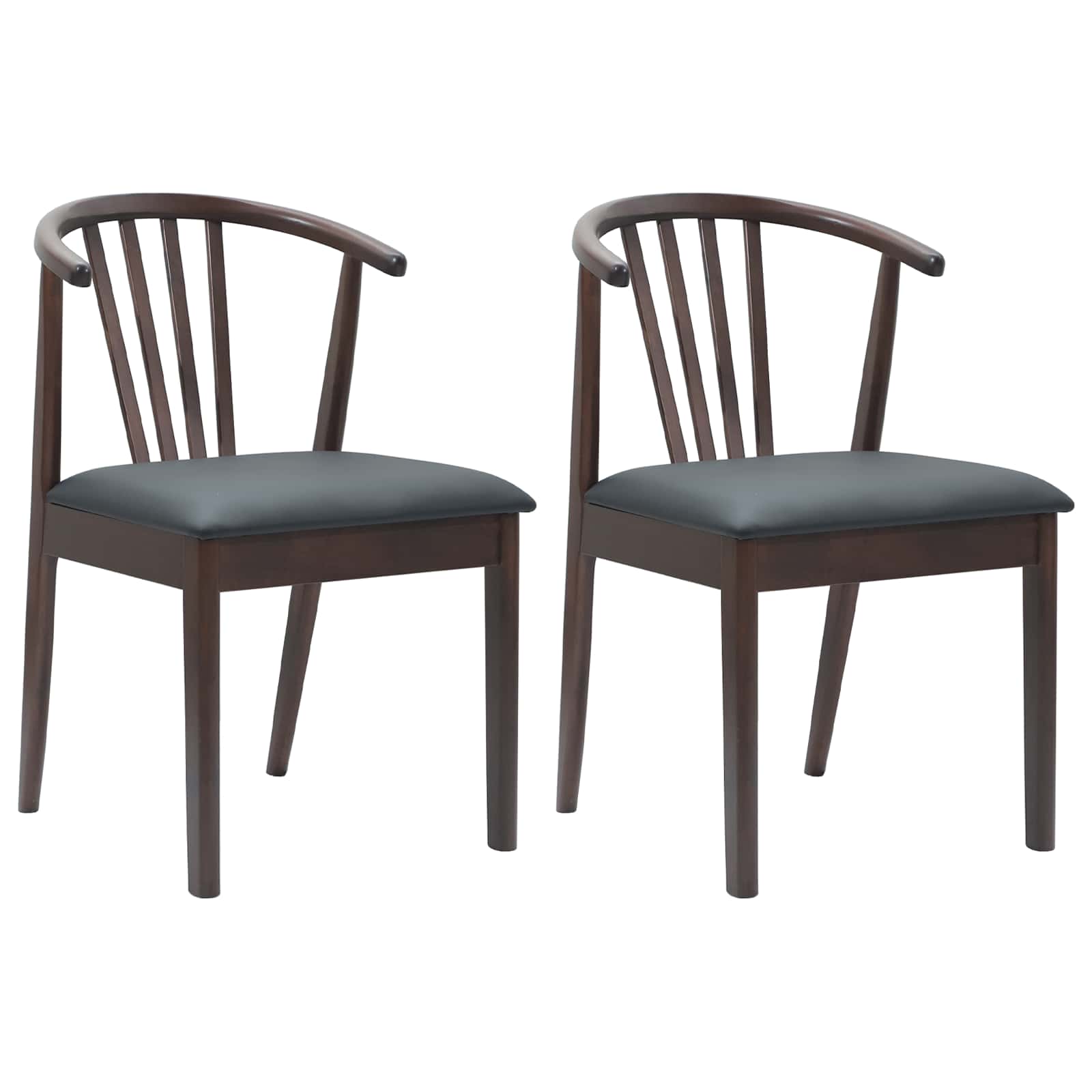Dining chair 2 pcs Light brown and black