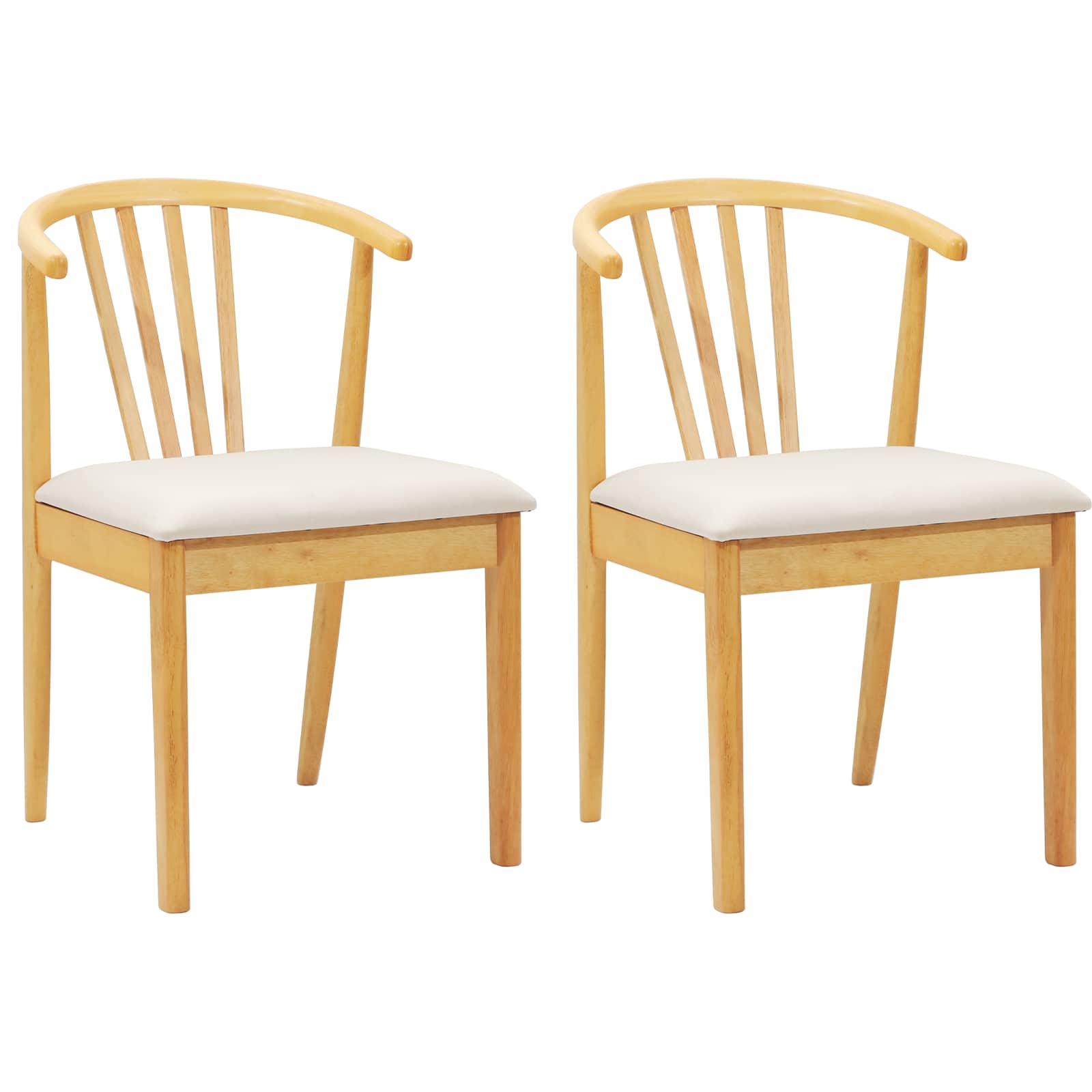 Valgomasis krėslas 2 pcs Natūralus ir šviesus