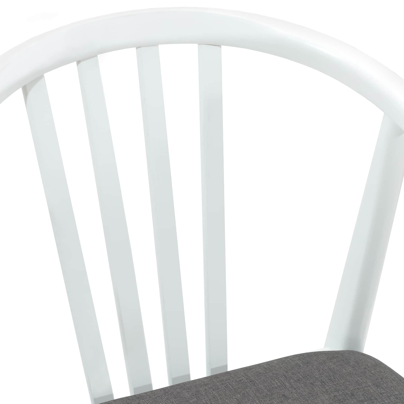 Dining chairs 2 pcs White and grey Solid rubberwood