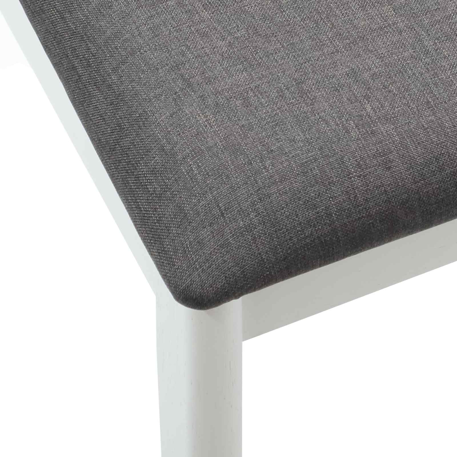 Dining chairs 2 pcs White and grey Solid rubberwood