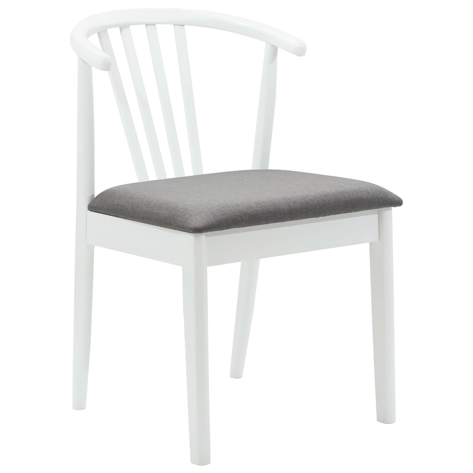 Dining chairs 2 pcs White and grey Solid rubberwood