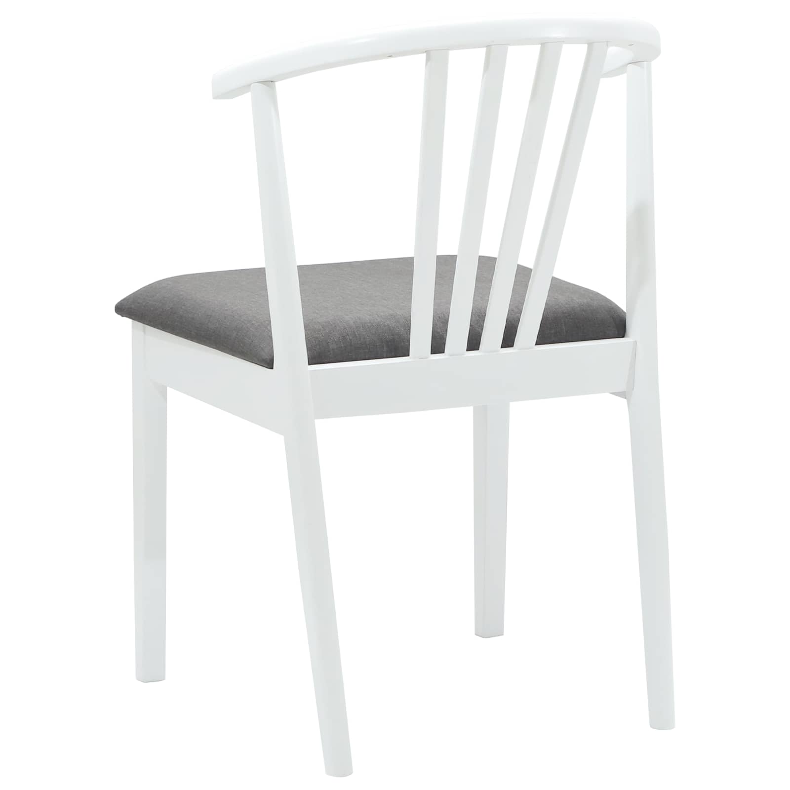 Dining chairs 2 pcs White and grey Solid rubberwood