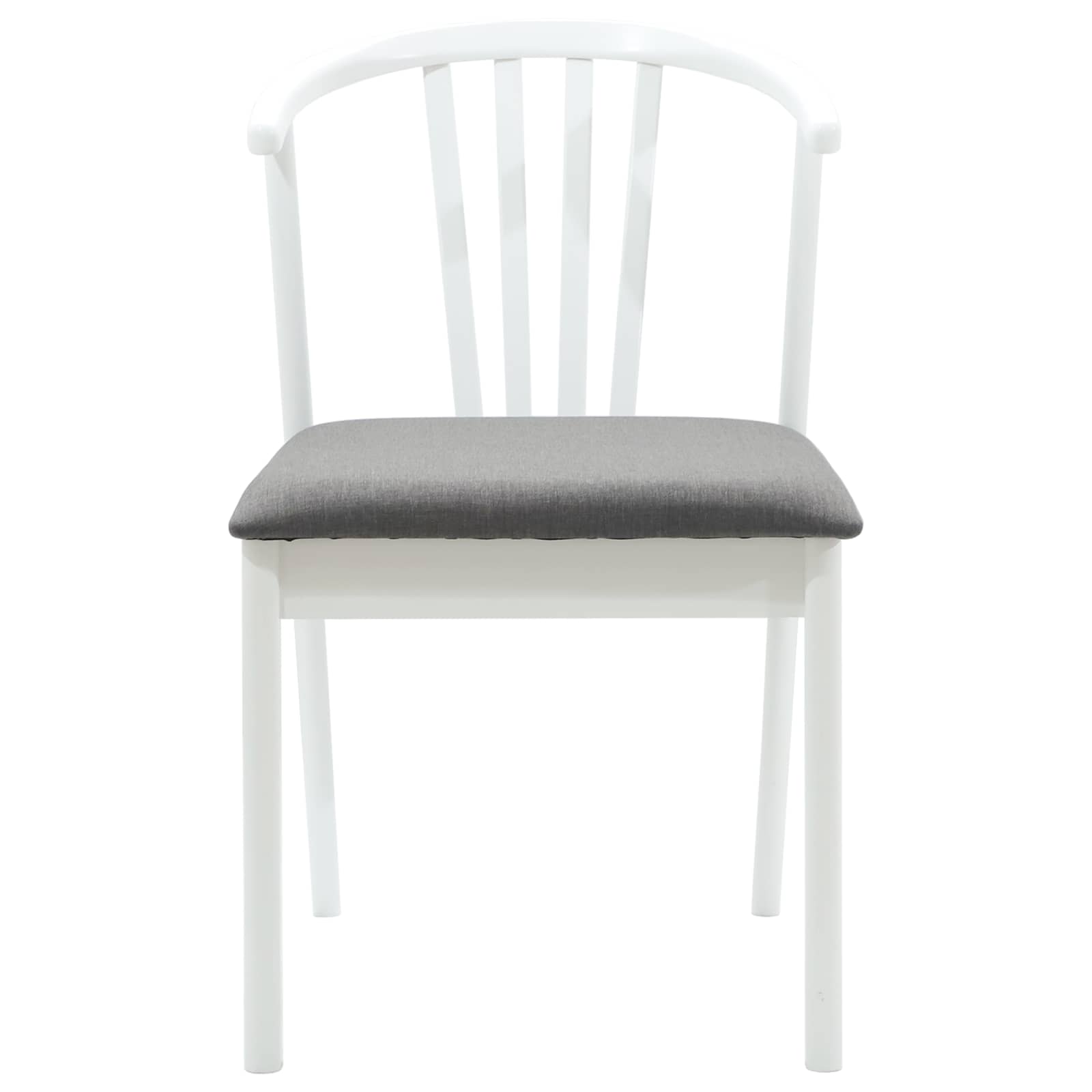 Dining chairs 2 pcs White and grey Solid rubberwood
