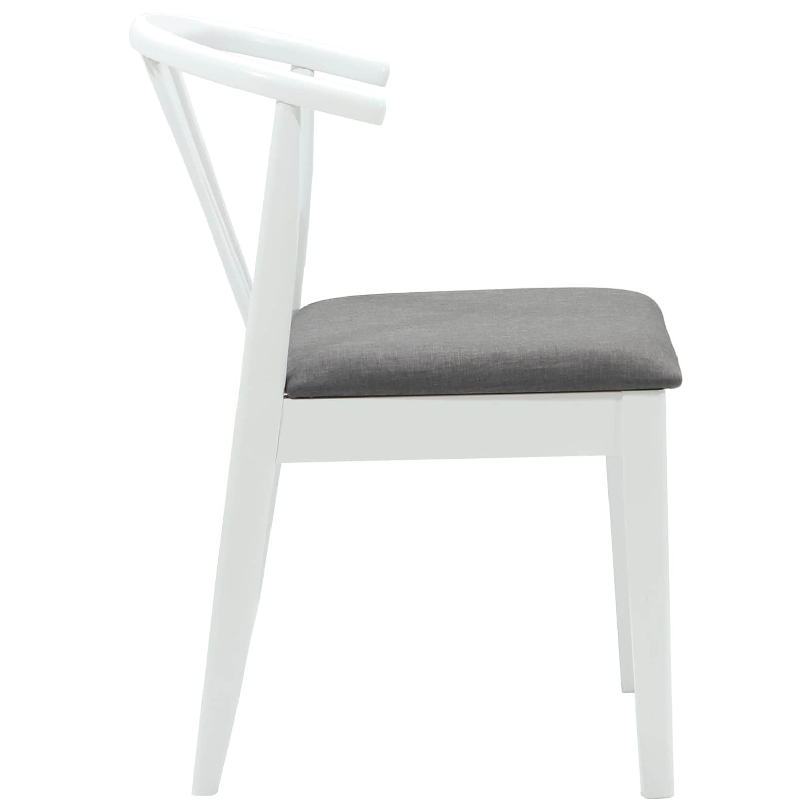 Dining chairs 2 pcs White and grey Solid rubberwood