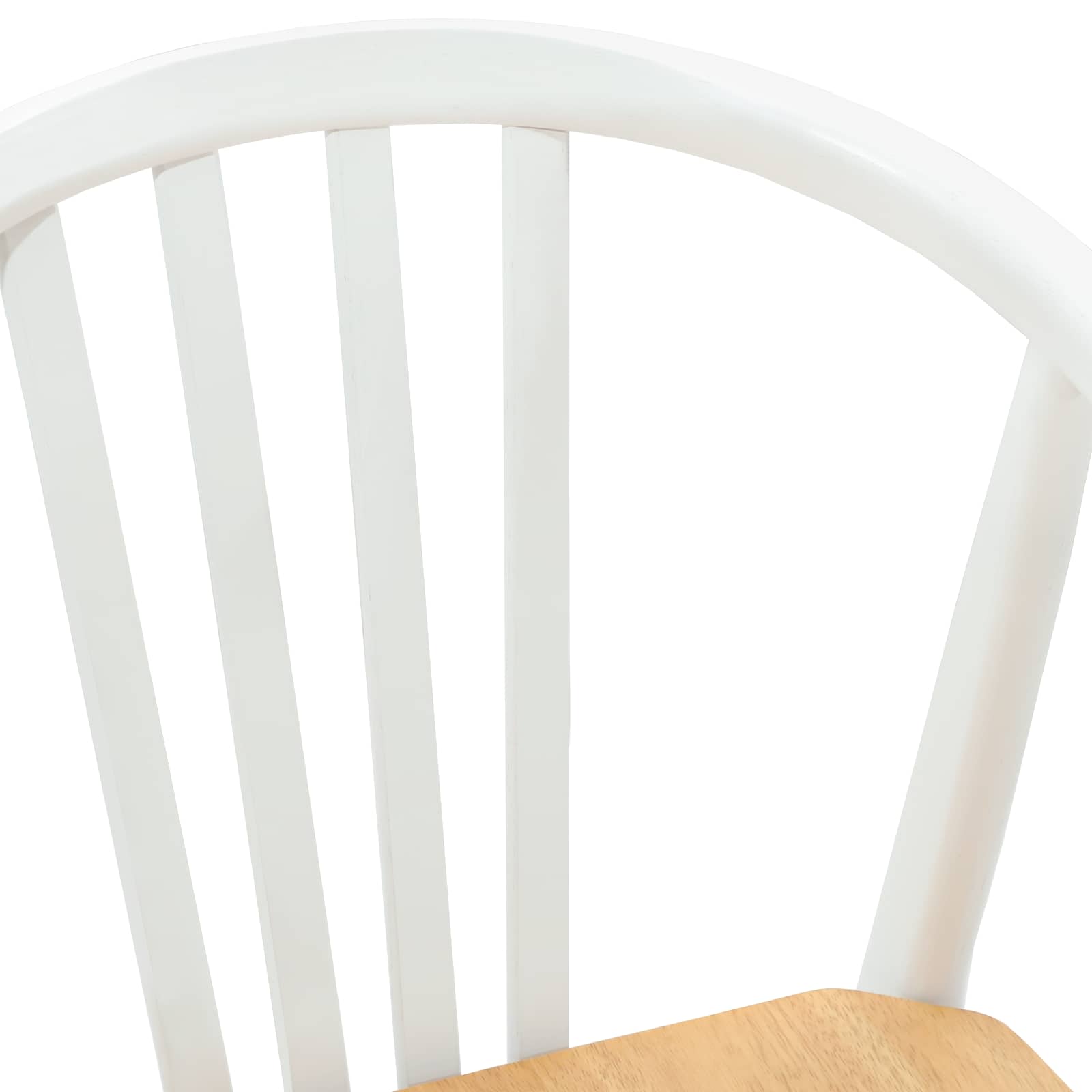 Valgomasis krėslas 2 pcs baltos ir natūralios spalvos
