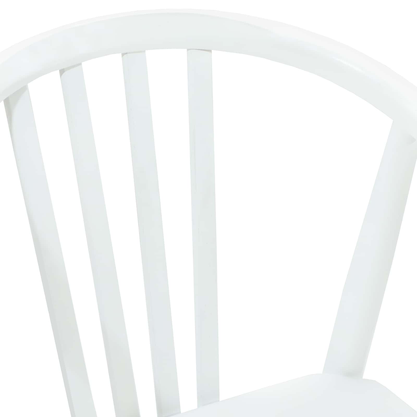 Dining Chair 2 pcs White Solid rubberwood
