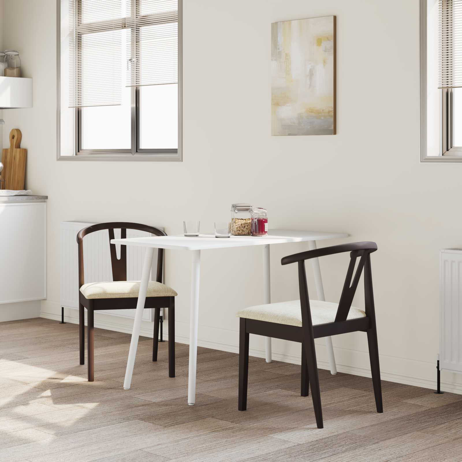 Dining chair 2 pcs Light brown and light wood