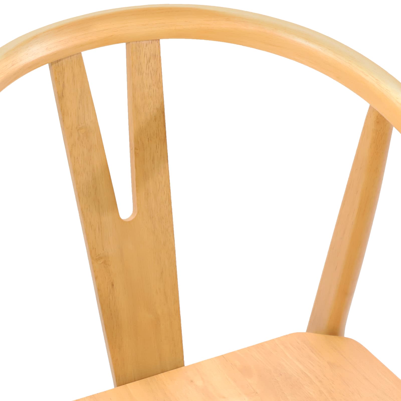 Dining chair 2 pcs Natural Solid rubberwood