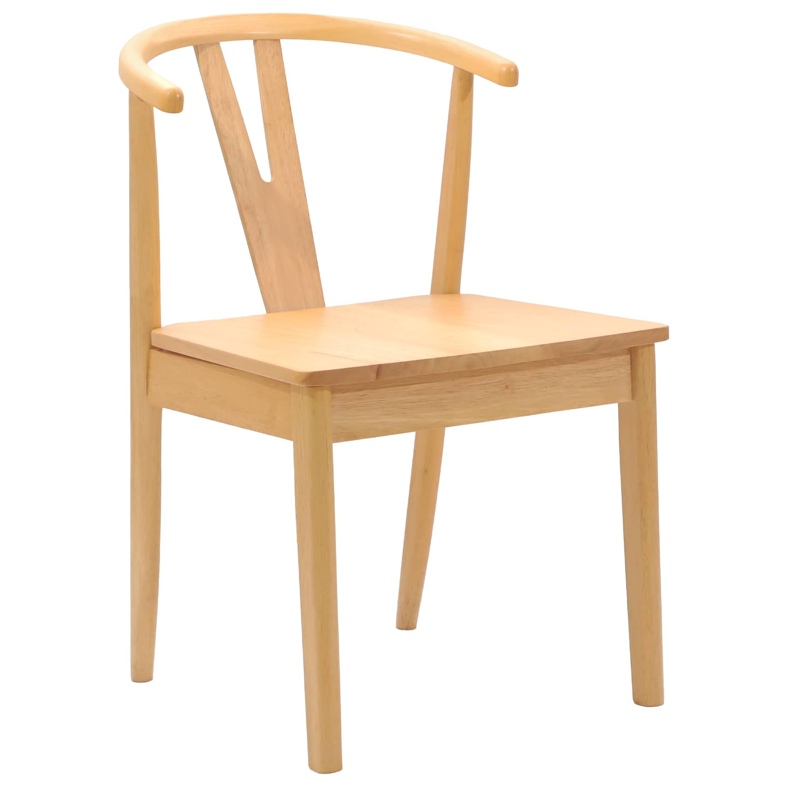 Dining chair 2 pcs Natural Solid rubberwood