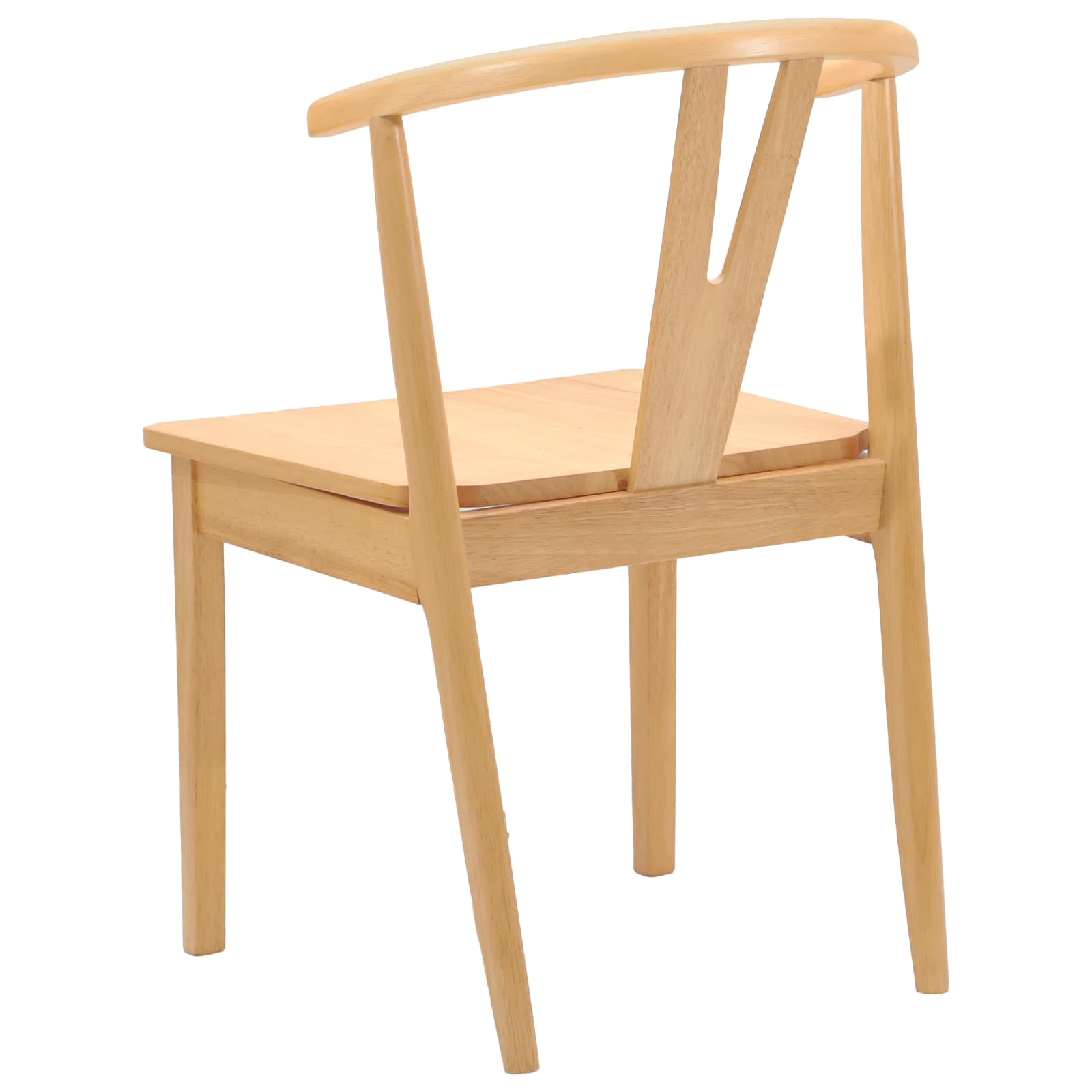 Dining chair 2 pcs Natural Solid rubberwood