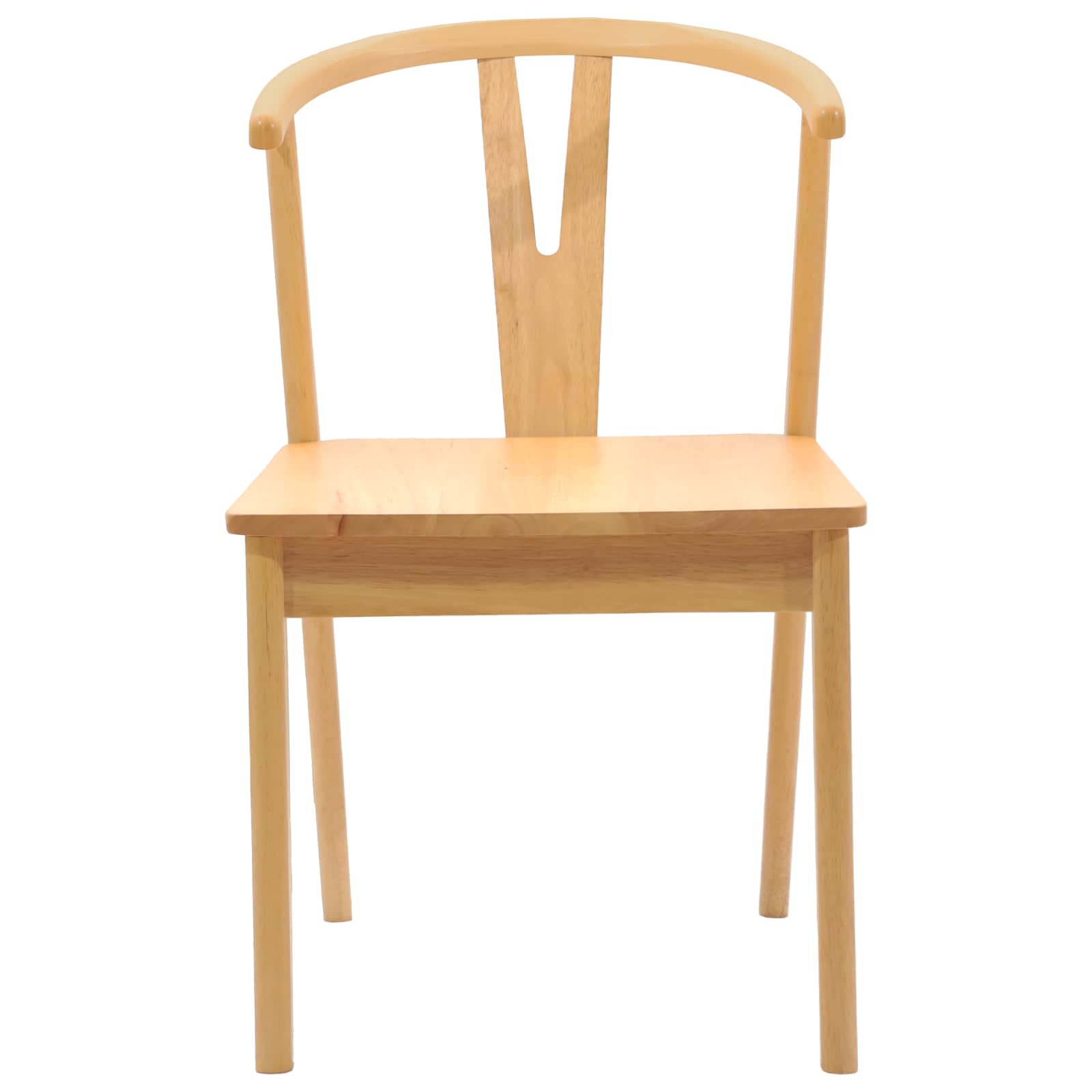 Dining chair 2 pcs Natural Solid rubberwood