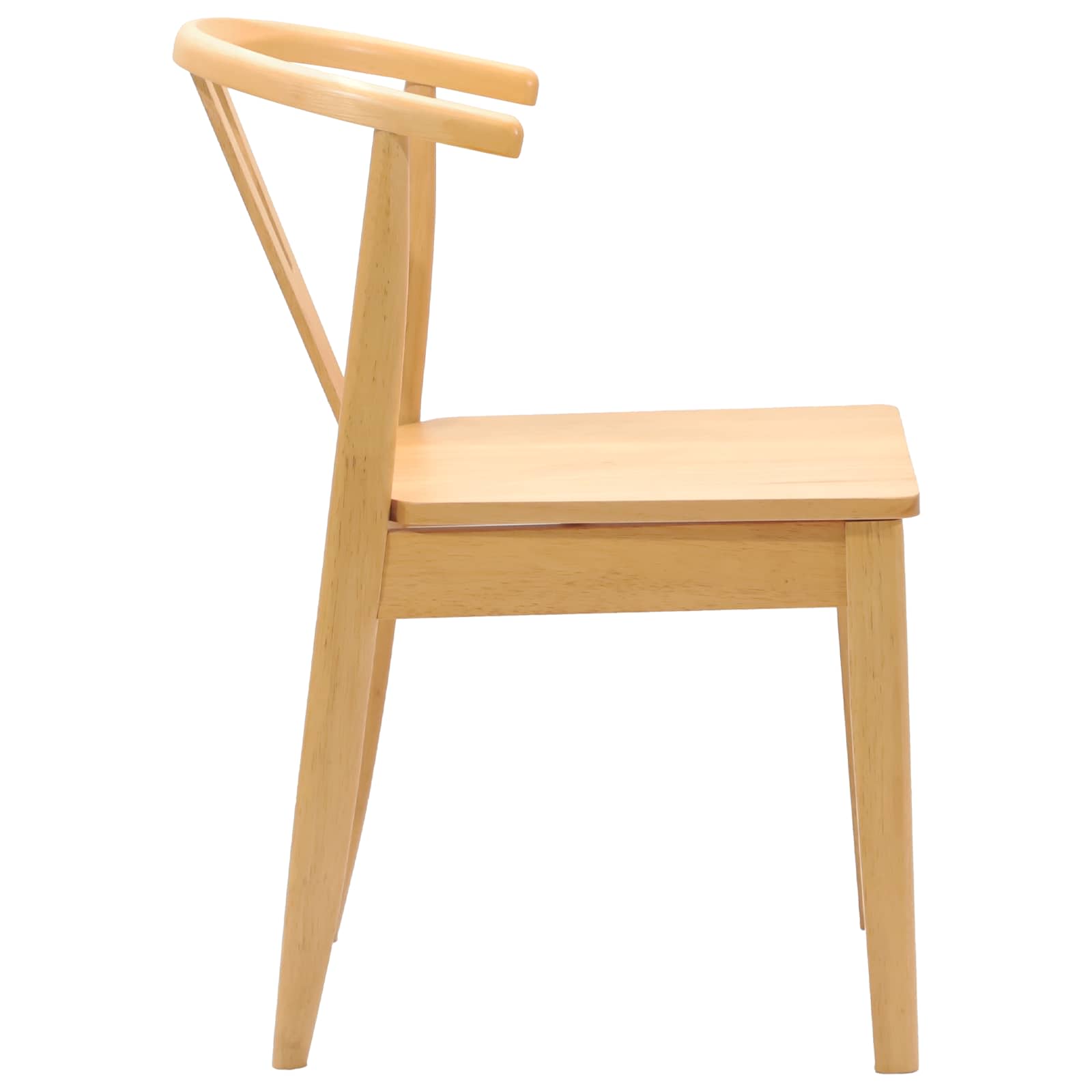 Dining chair 2 pcs Natural Solid rubberwood