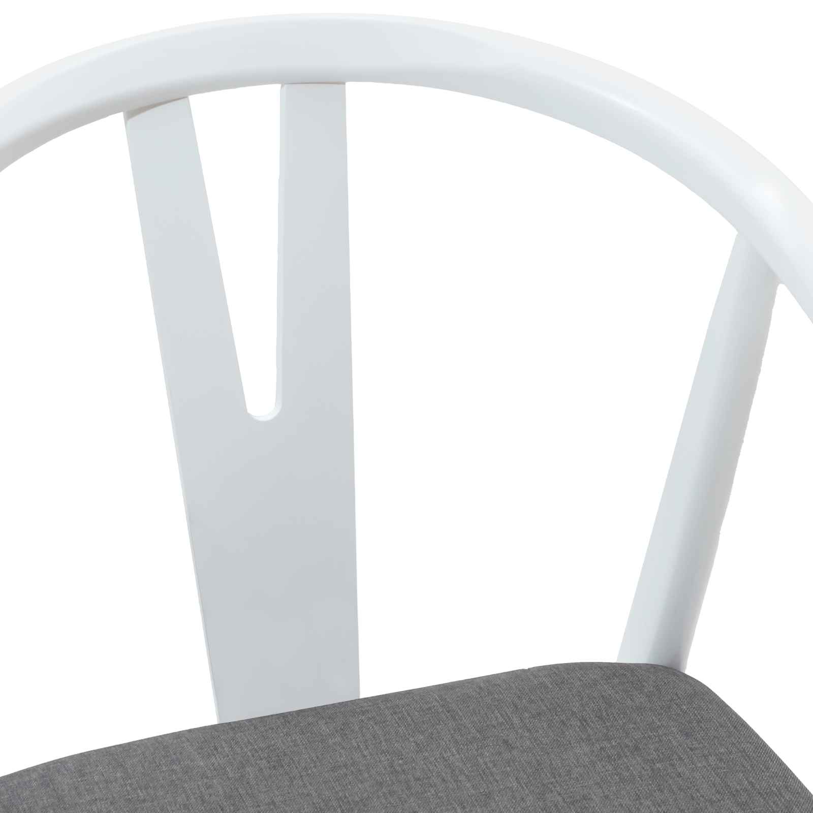 Dining chairs 2 pcs White and grey Solid rubberwood