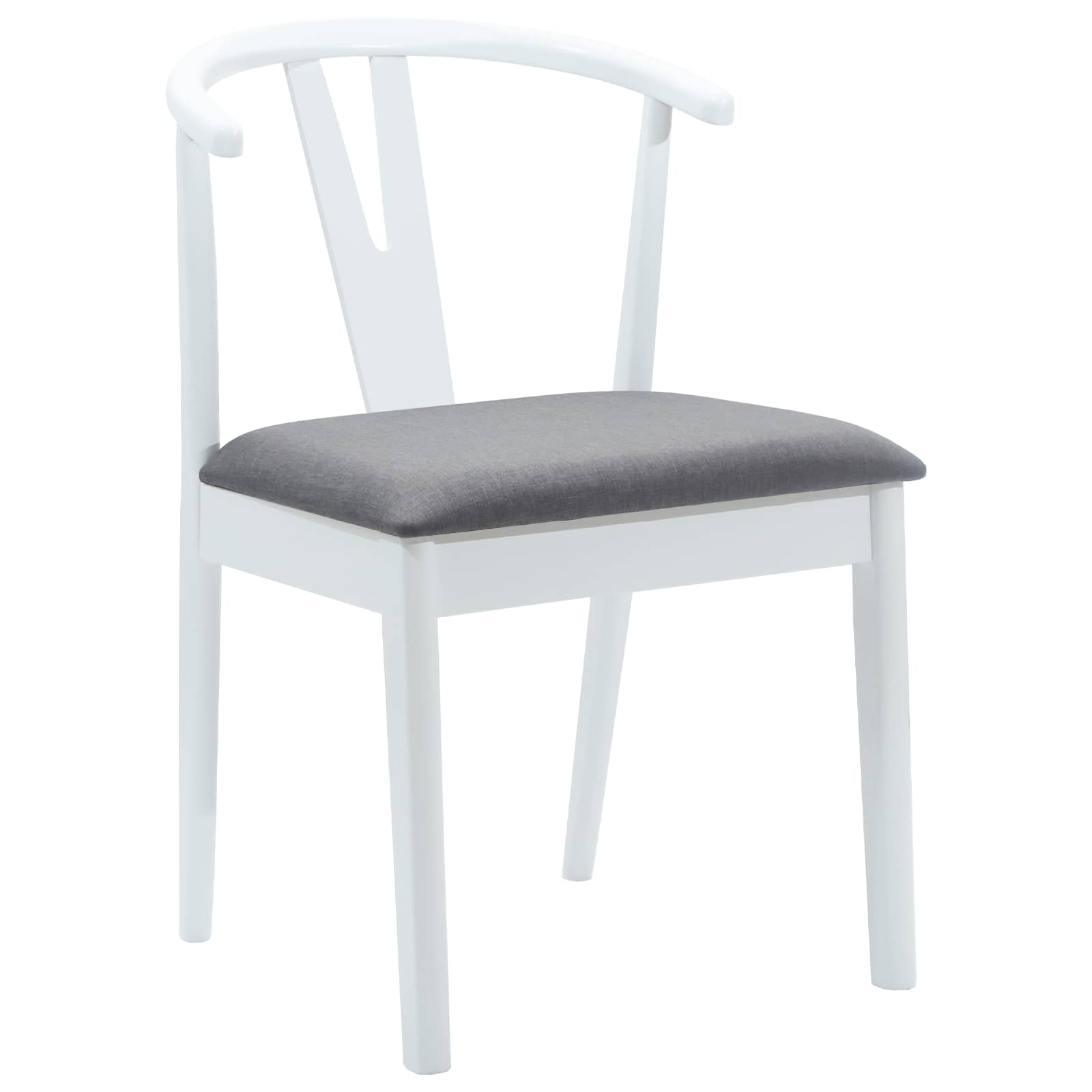 Dining chairs 2 pcs White and grey Solid rubberwood