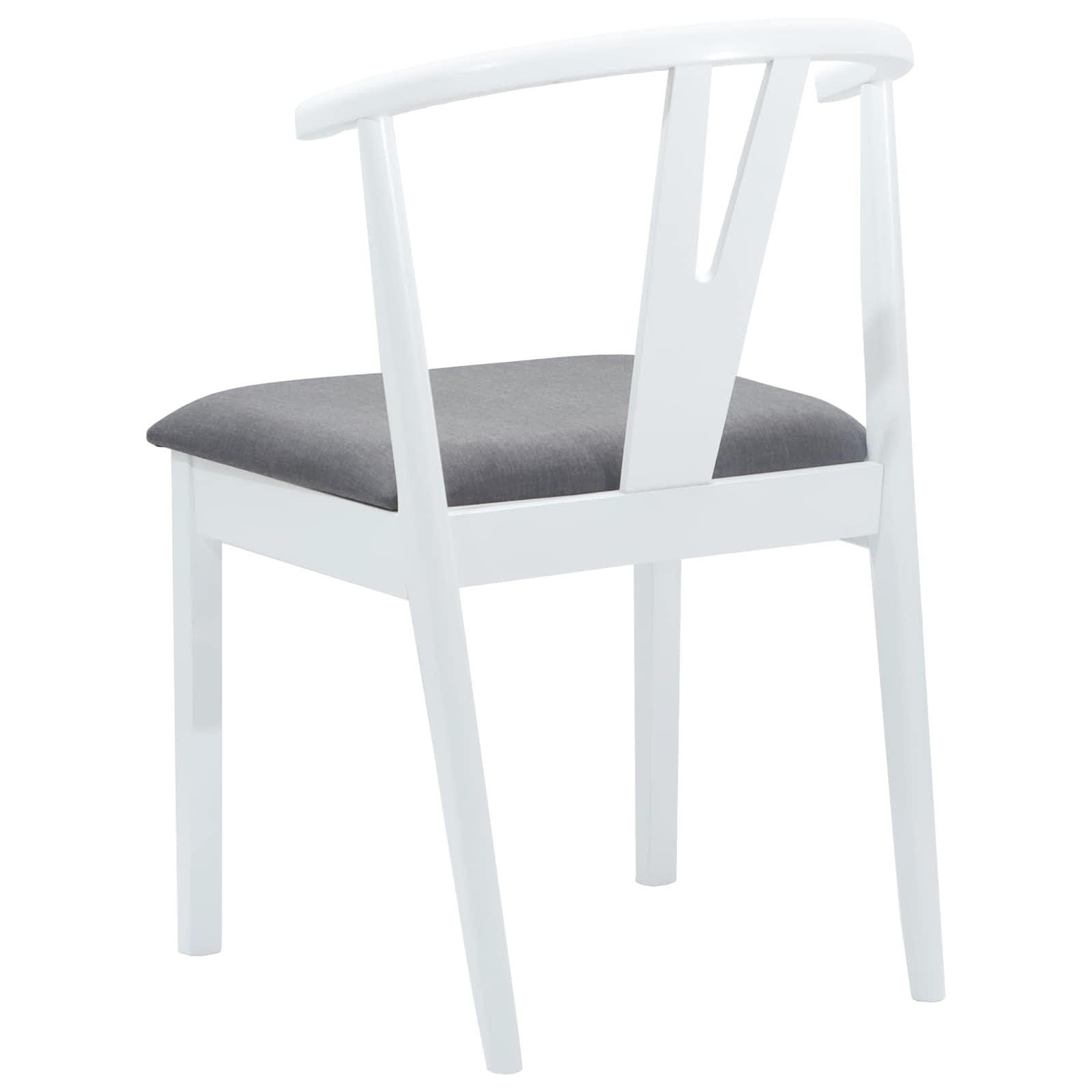 Dining chairs 2 pcs White and grey Solid rubberwood