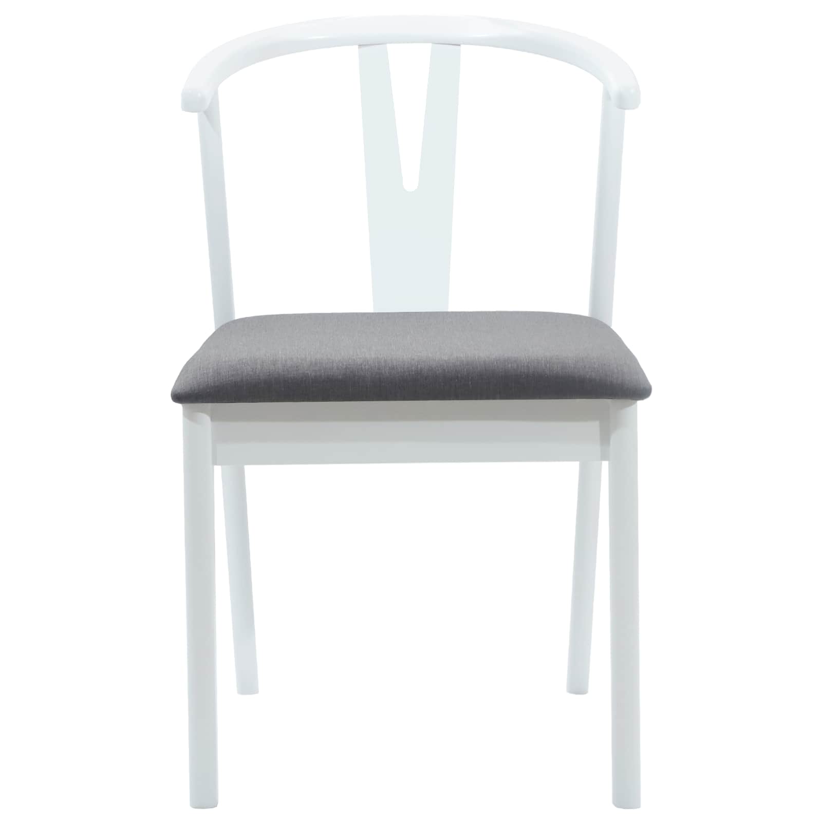 Dining chairs 2 pcs White and grey Solid rubberwood