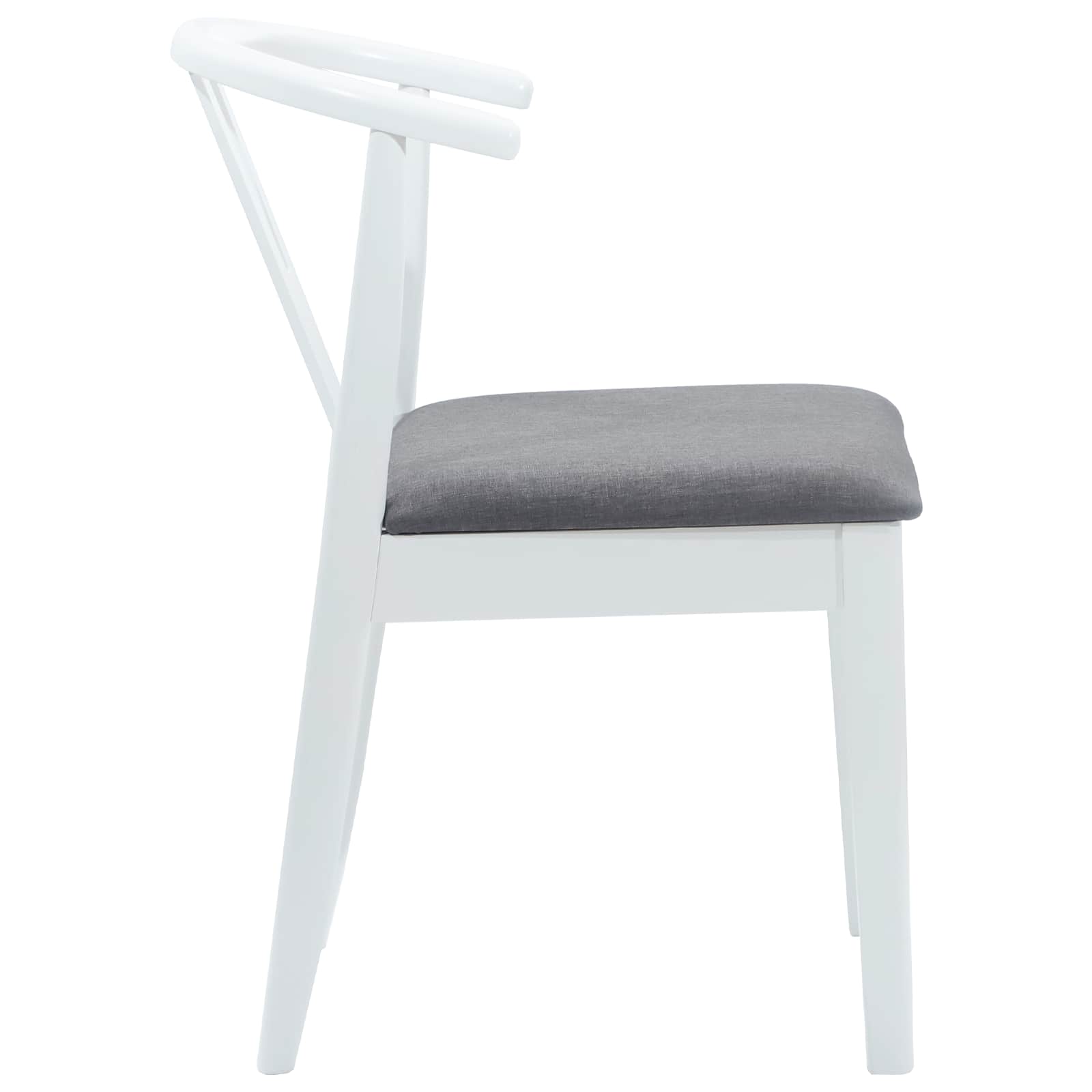 Dining chairs 2 pcs White and grey Solid rubberwood