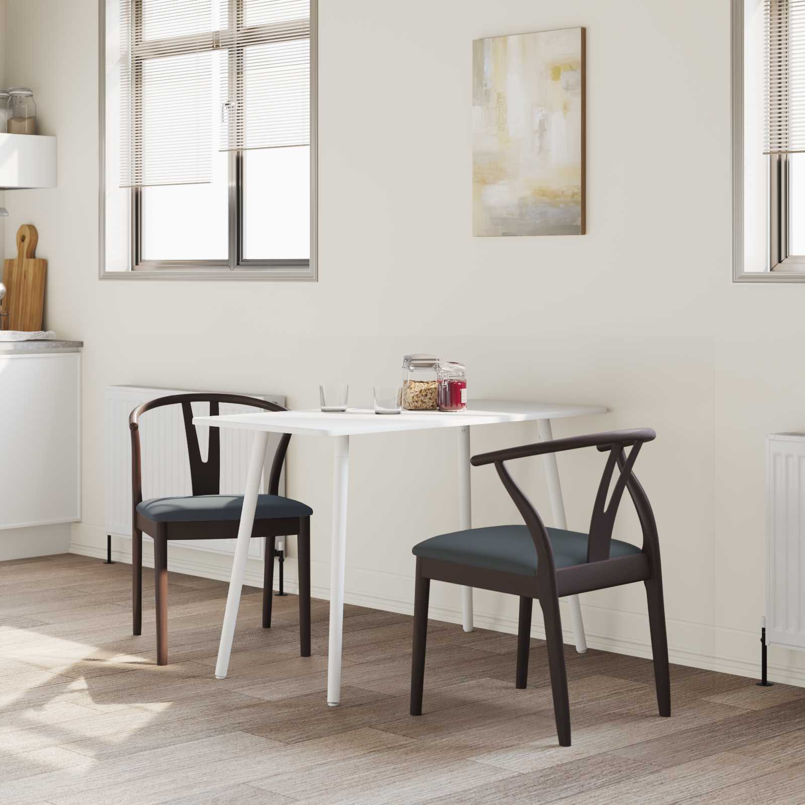 Valgomasis krėslas 2 pcs Šviesiai rudas ir juodas