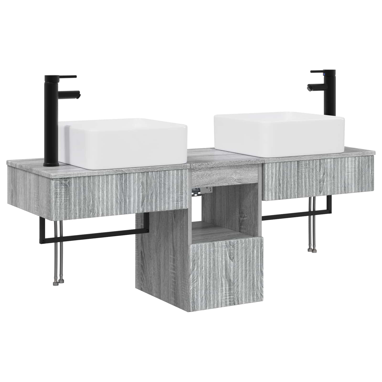 Vonios spintos komplektas 3 vnt. Pilka Sonoma 53 x 35 x 39 cm