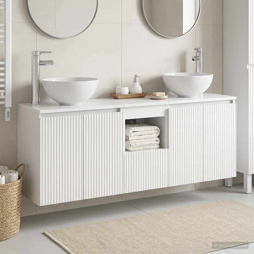Vonios spintos komplektas 3 vnt. Balta 49,5 x 41 x 64,5 cm