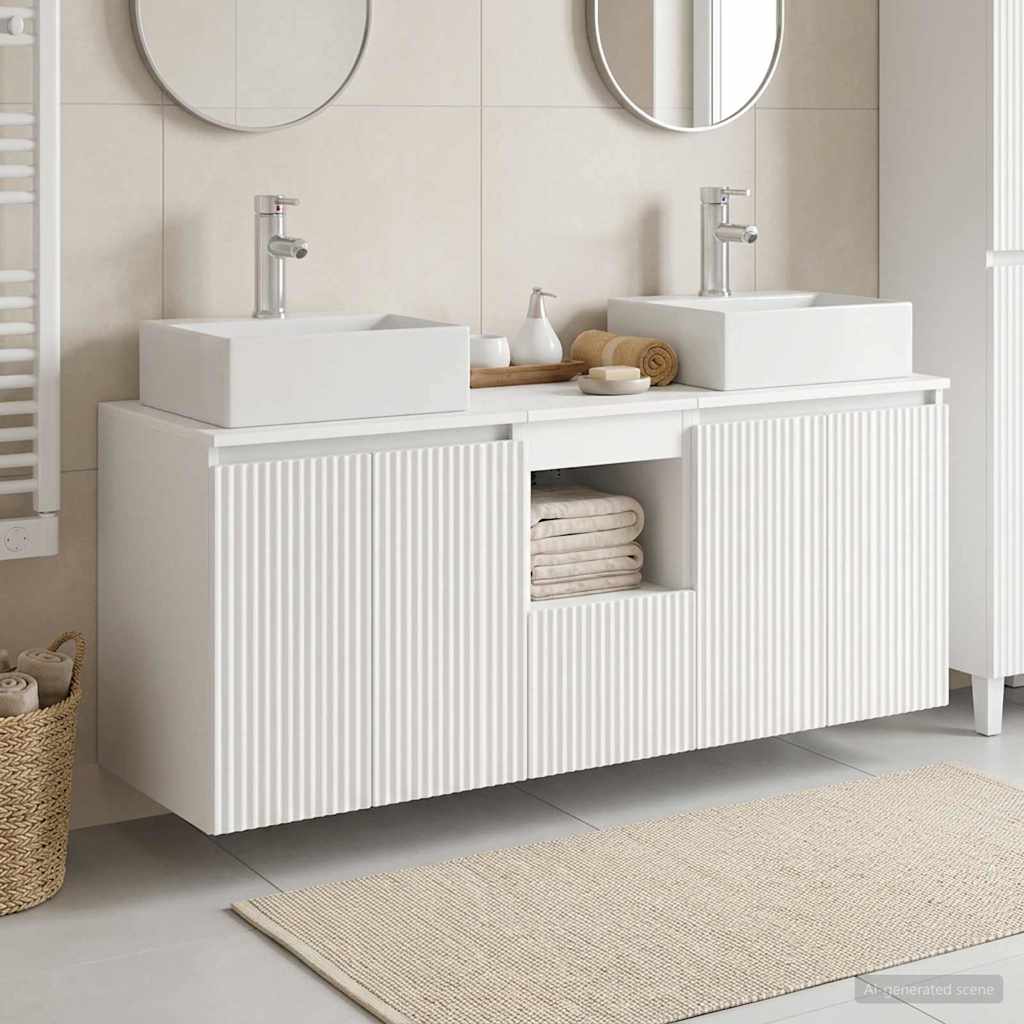 Vonios spintos komplektas 3 vnt. Balta 49,5 x 41 x 62,5 cm
