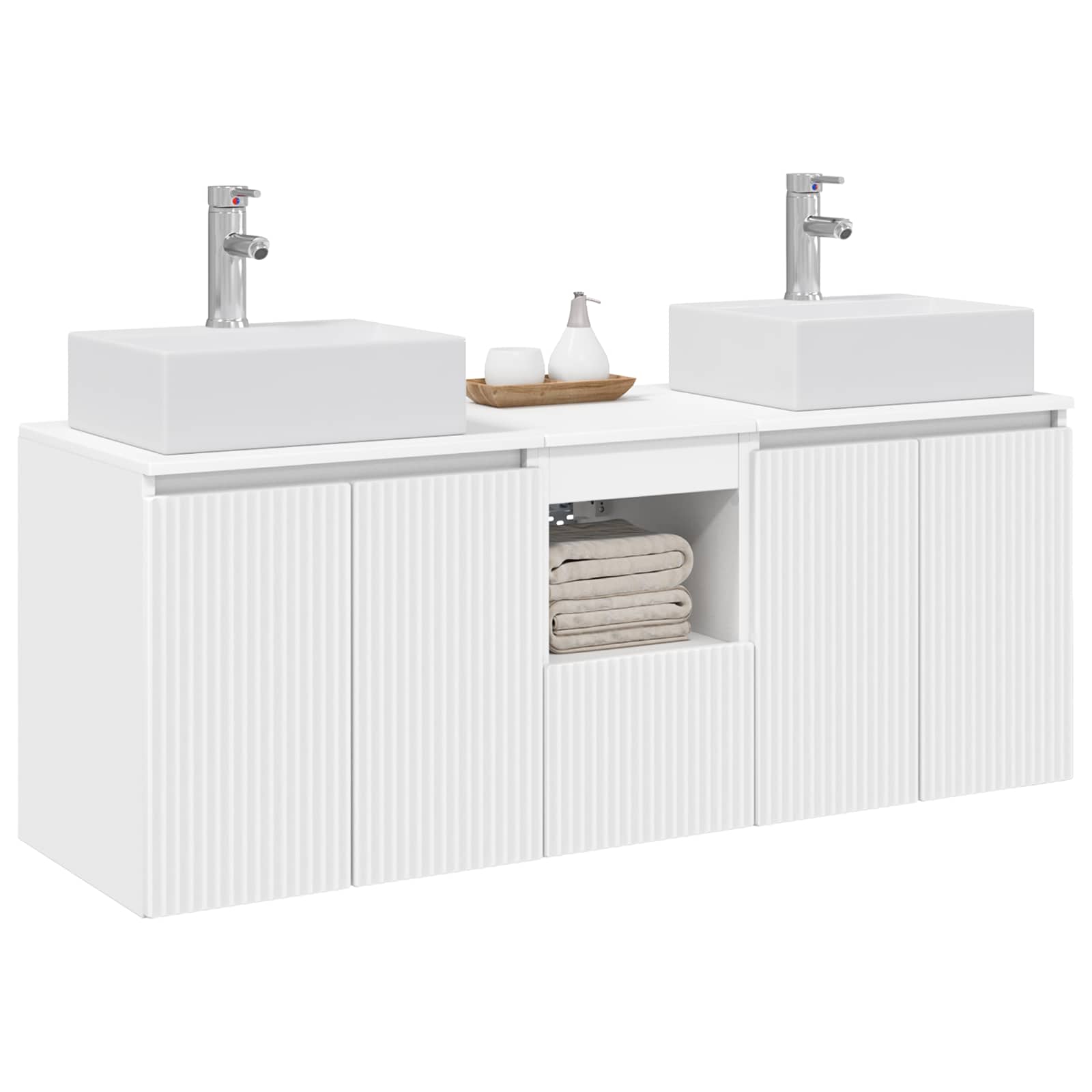 Vonios spintos komplektas 3 vnt. Balta 49,5 x 41 x 62,5 cm